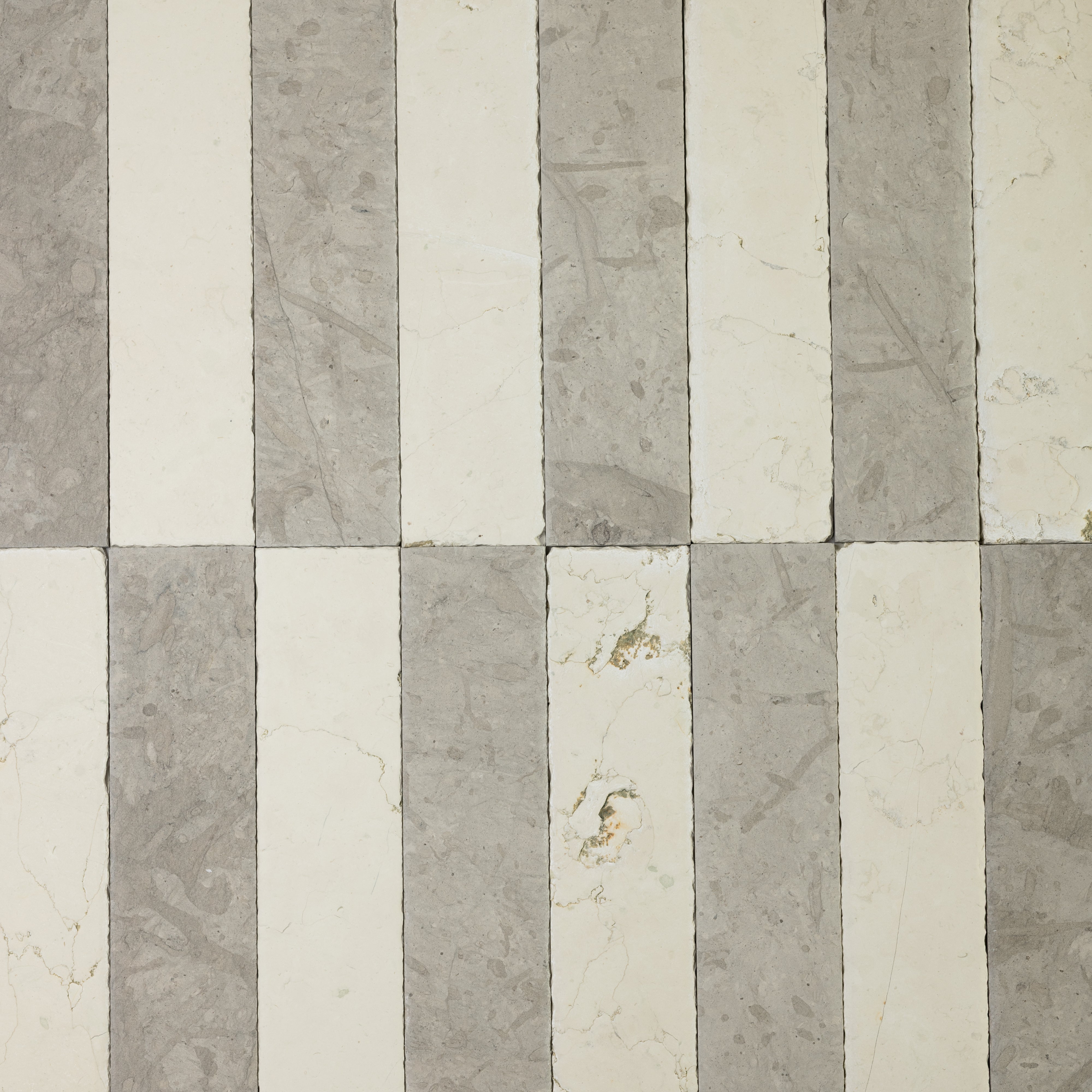 Tala Grey X Bianco Perlino 3x12 Patina Checker Tile