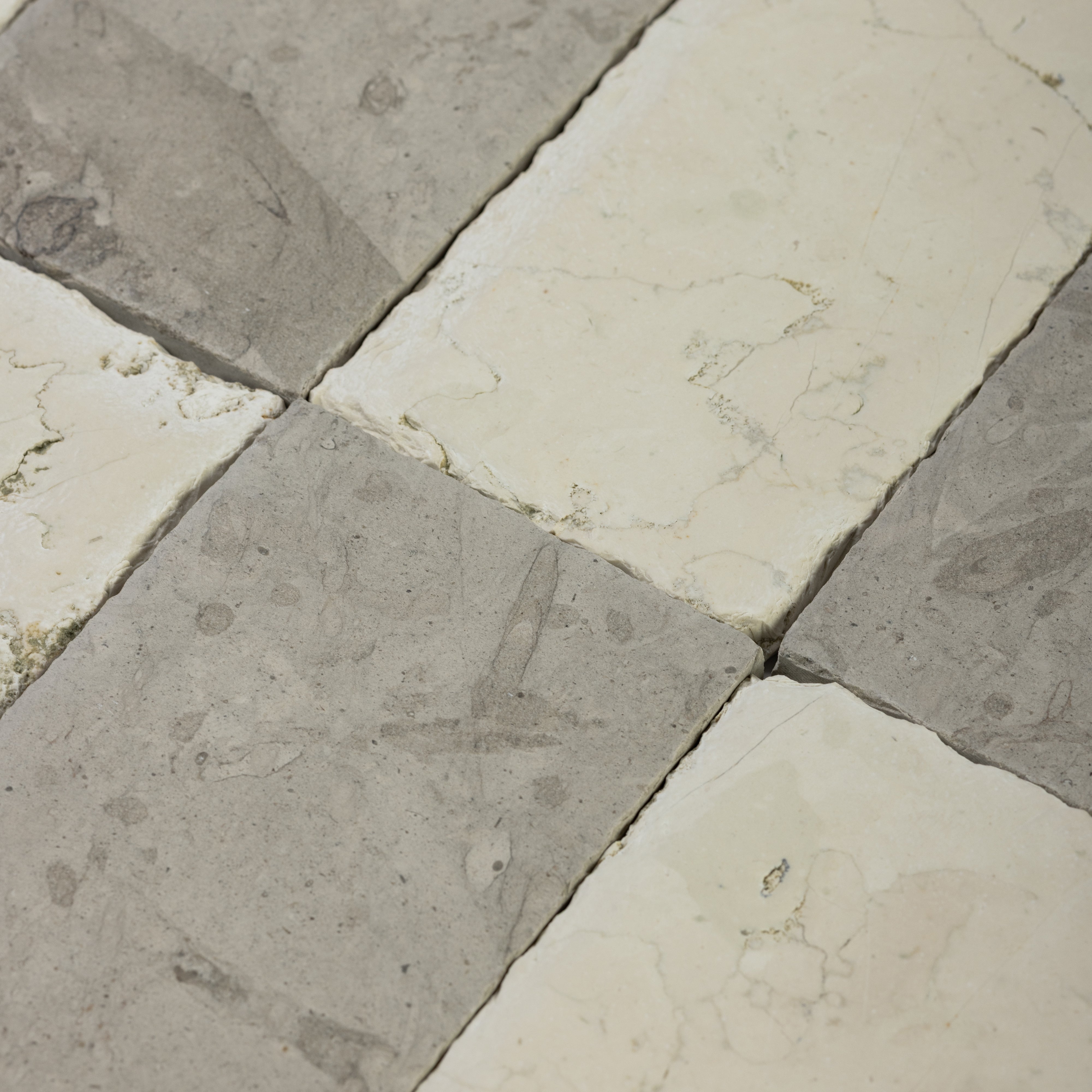 Tala Grey X Bianco Perlino 3x12 Patina Checker Tile