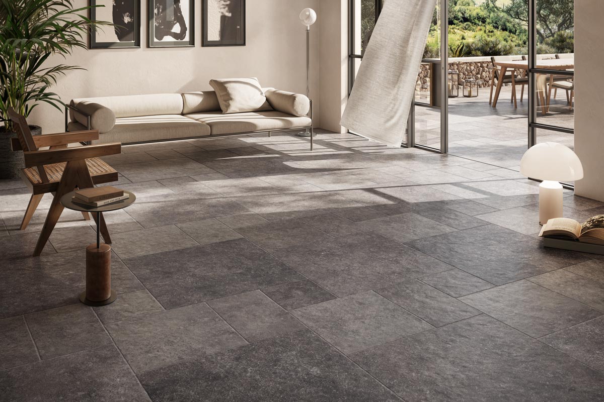 Belgian Bluestone Tumbled Grip Porcelain Tile 12x20