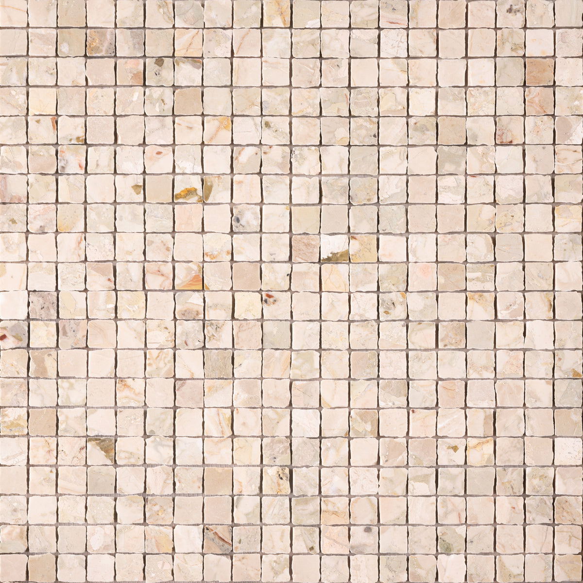 Botticelli Breccia Rose 1x1 Patina Marble Mosaic Tile