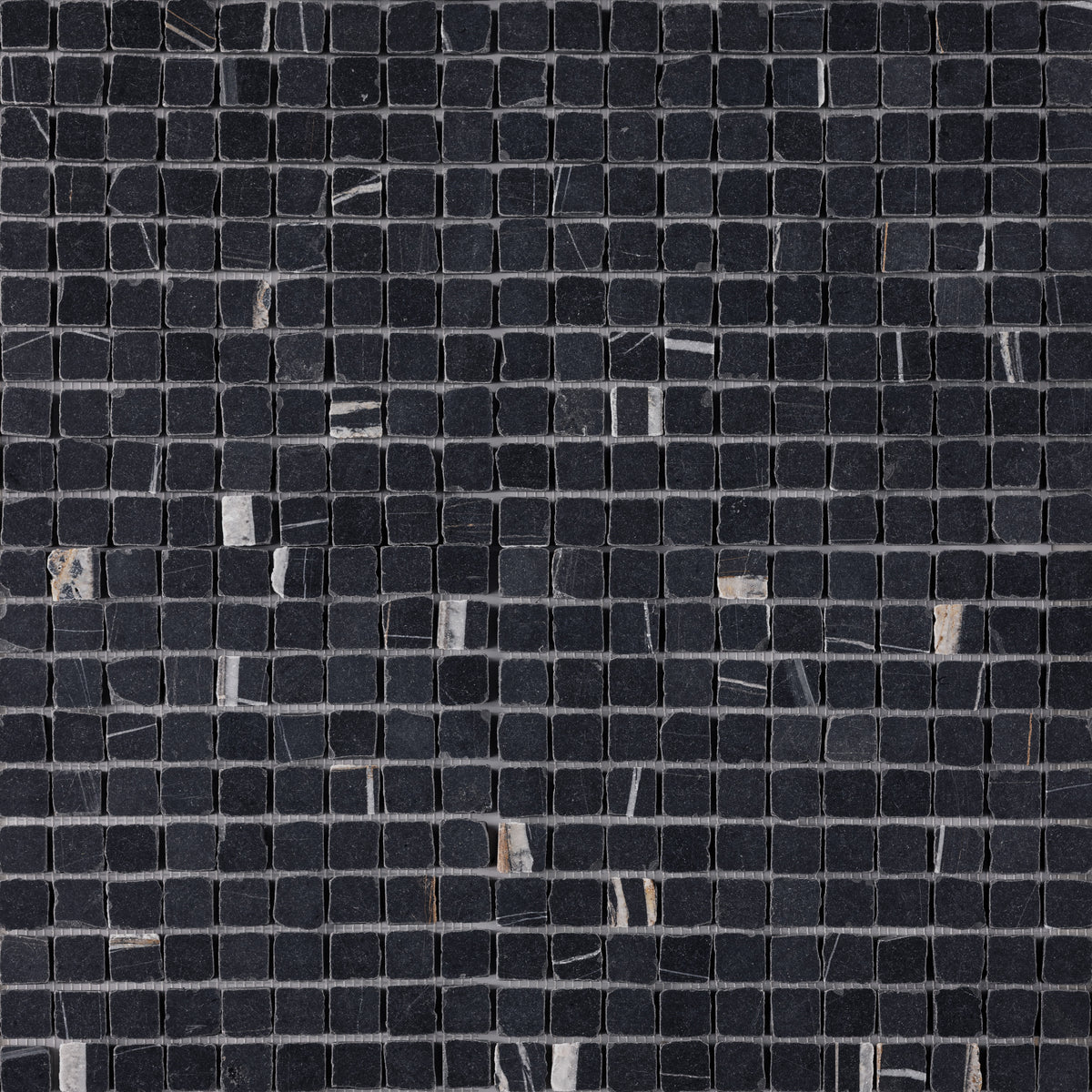 Nero Dorato 1x1 Patina Marble Mosaic Tile