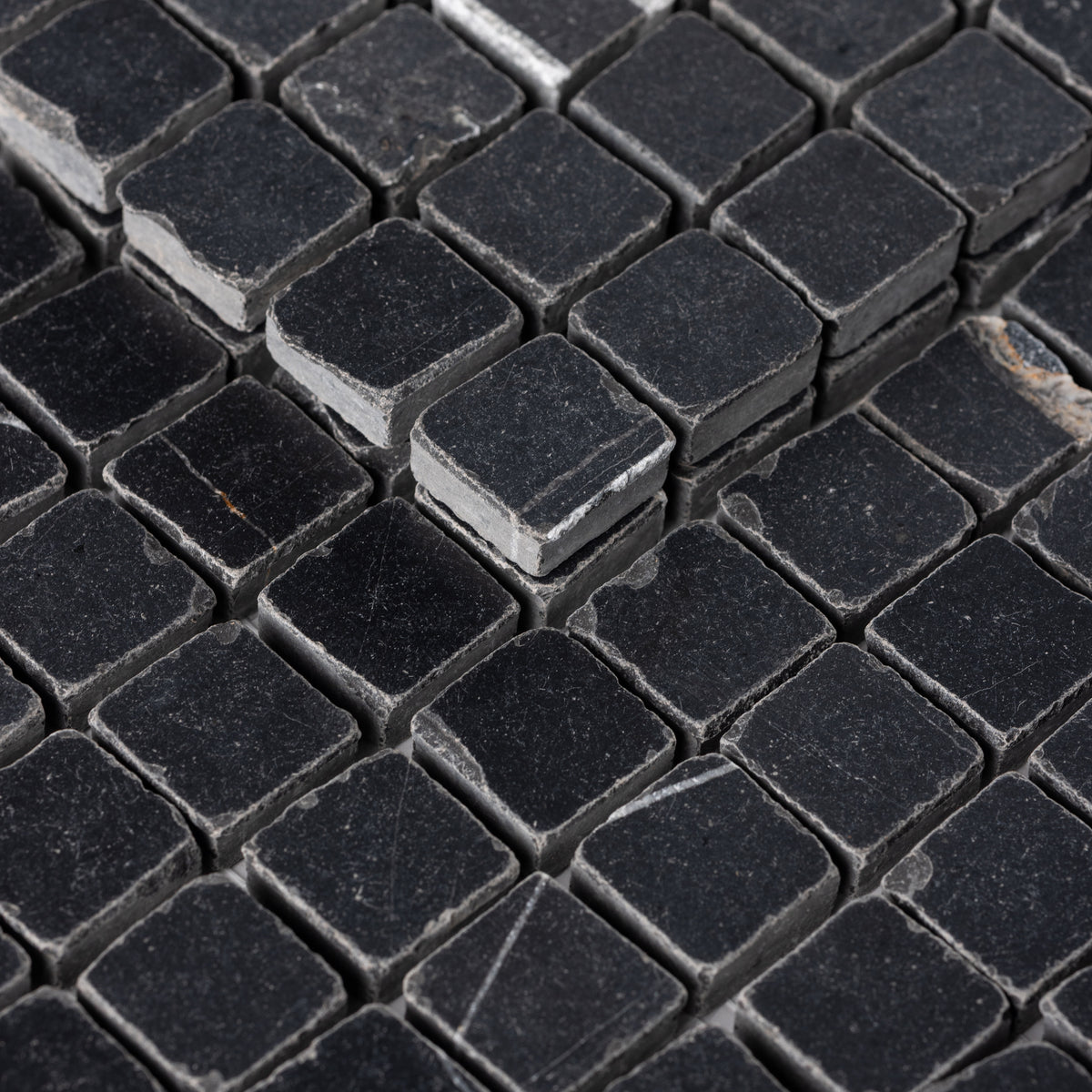 Nero Dorato 1x1 Patina Marble Mosaic Tile