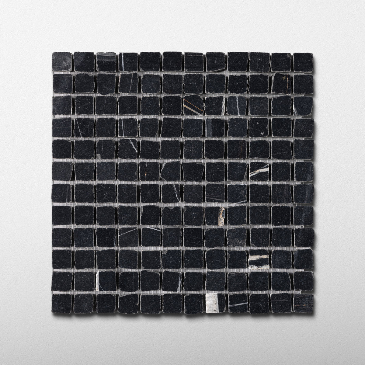 Nero Dorato 1x1 Patina Marble Mosaic Tile