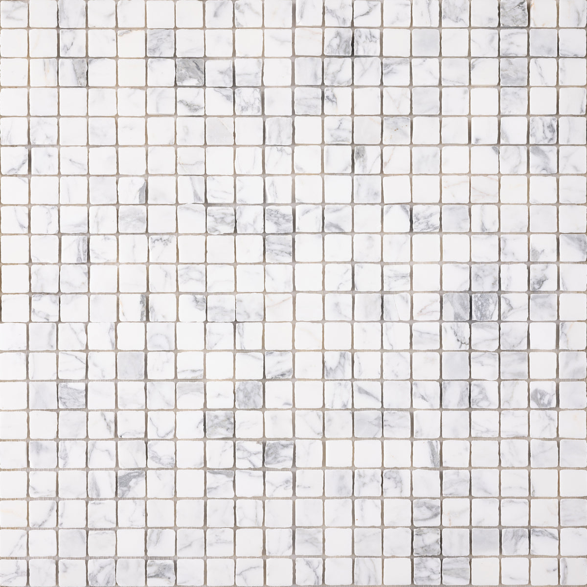 Arabescato Corchia 1x1 Patina Marble Mosaic Tile