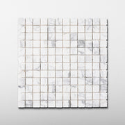Arabescato Corchia 1x1 Patina Marble Mosaic Tile