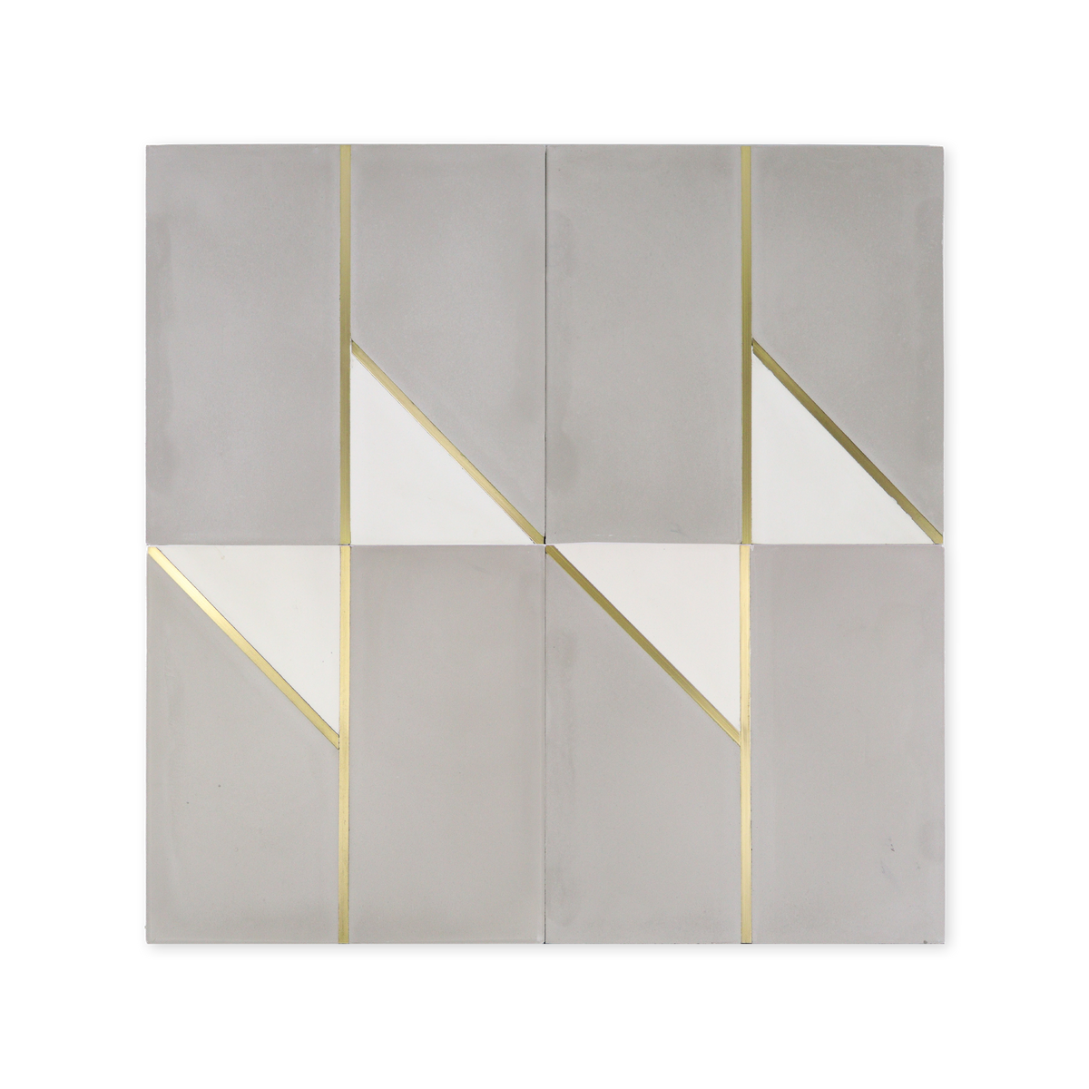 Bow Tie Grey Cement Tile with Brass Inlay - Cemento Collection