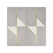Bow Tie Grey Cement Tile with Brass Inlay