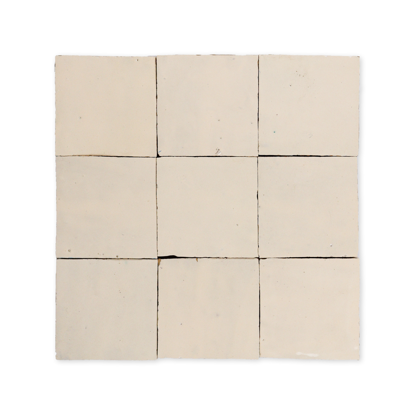 4x4 Handmade Moroccan Zellige 4x4 Ivory Terracotta Tile