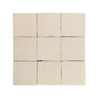 4x4 Handmade Moroccan Zellige 4x4 Ivory Terracotta Tile