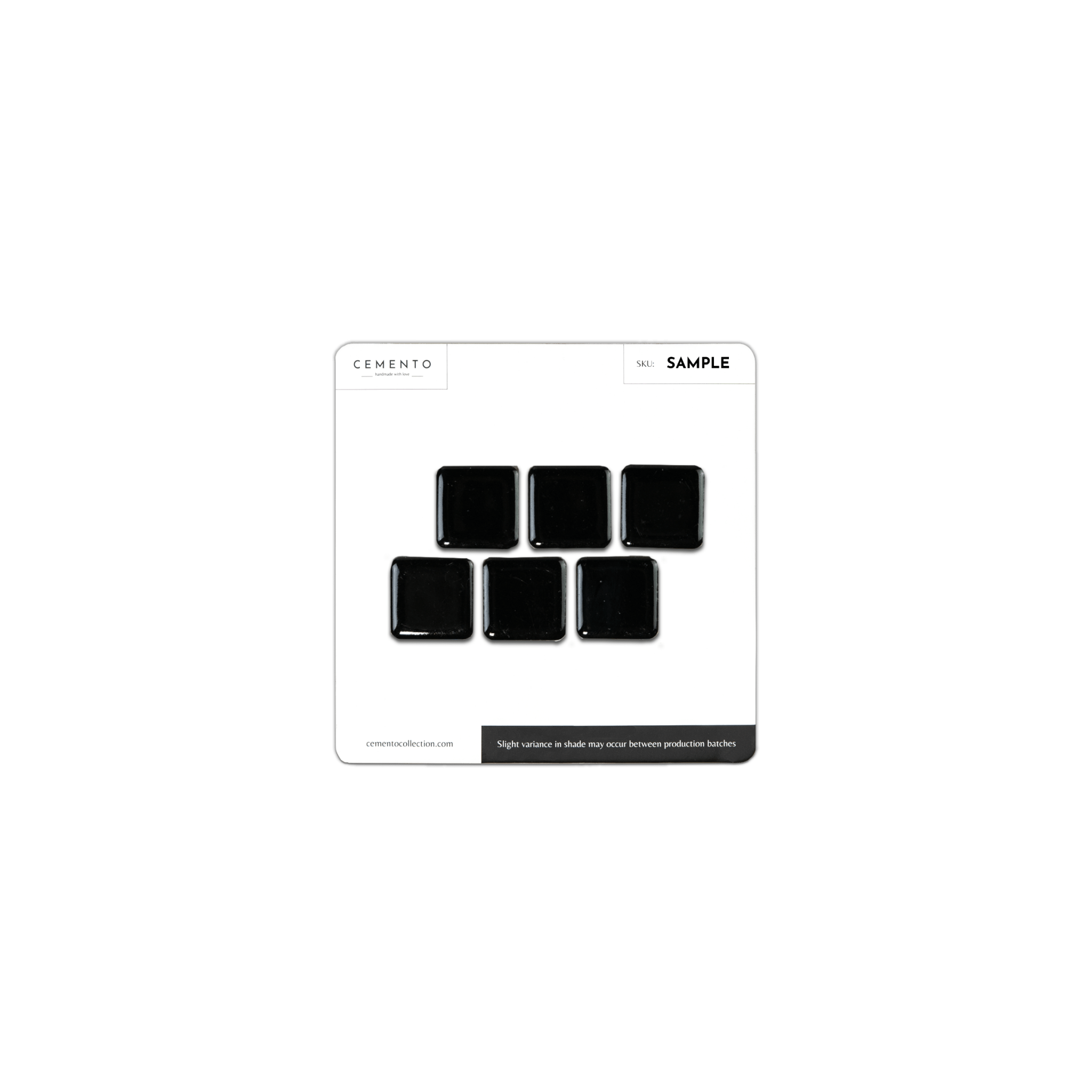 1x1 Black Pool Mosaic Tile - Cemento Collection