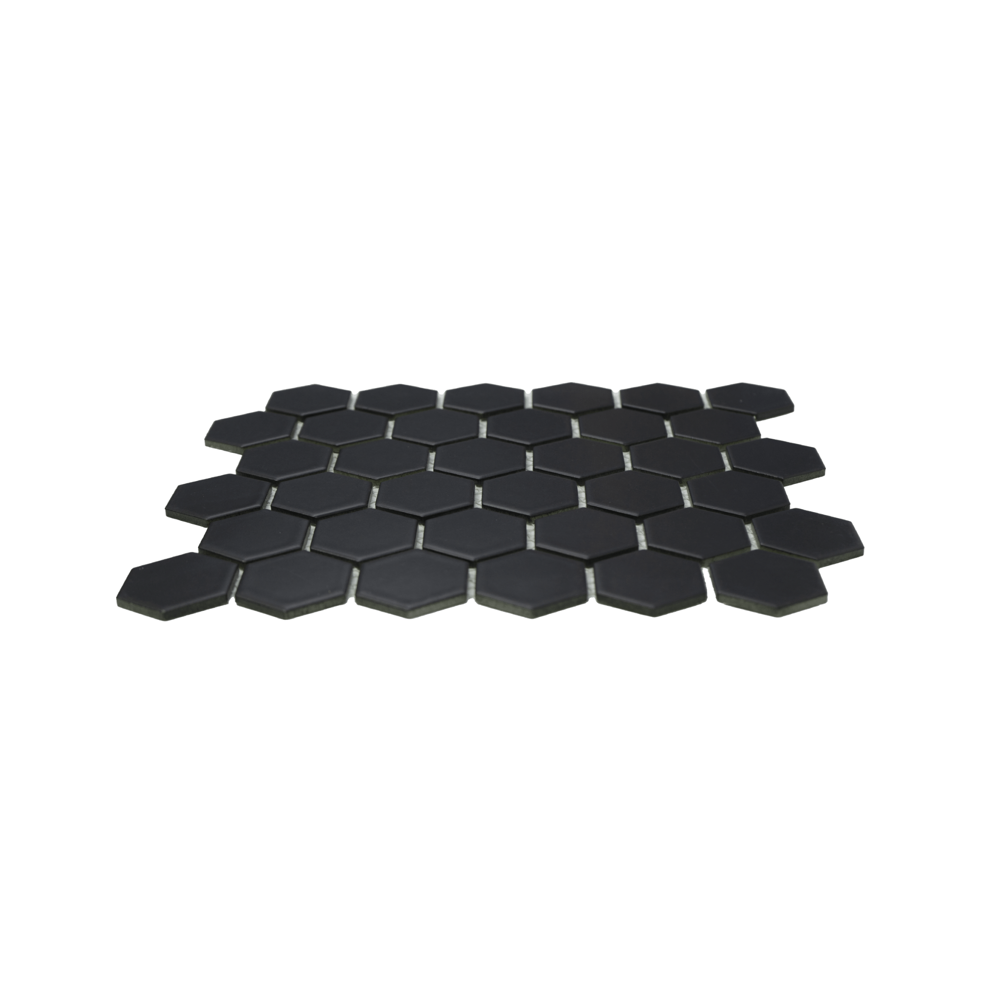 2" Black Matte Hexagon - Cemento Collection