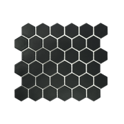 2" Black Matte Hexagon - Cemento Collection