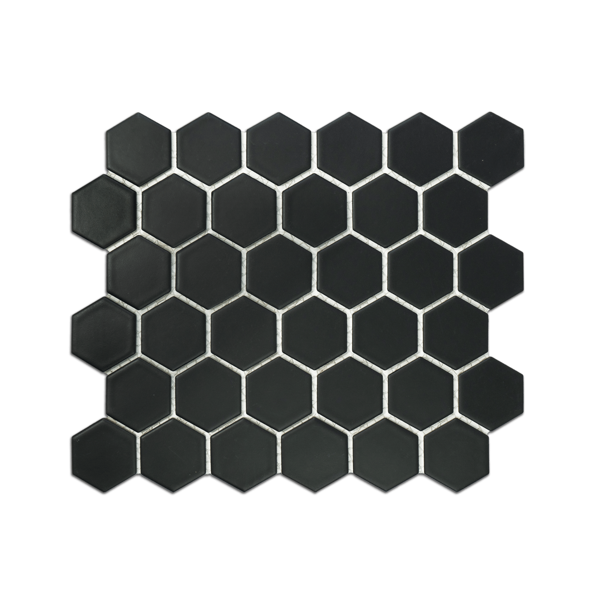 2" Black Matte Hexagon - Cemento Collection
