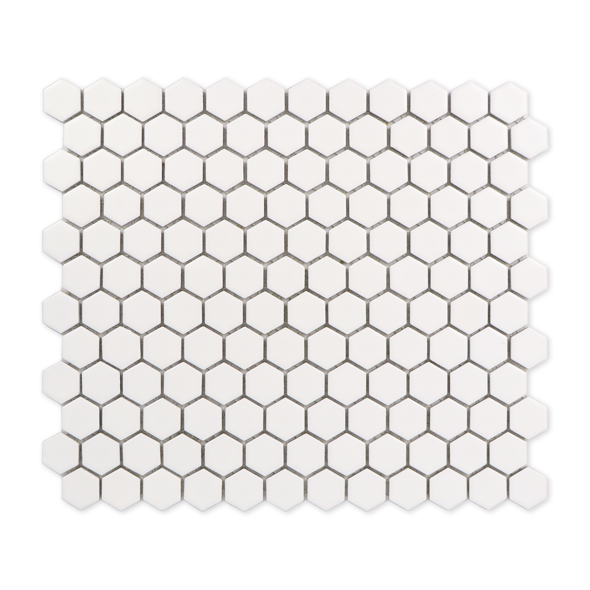 1" Shiny White Hexagon