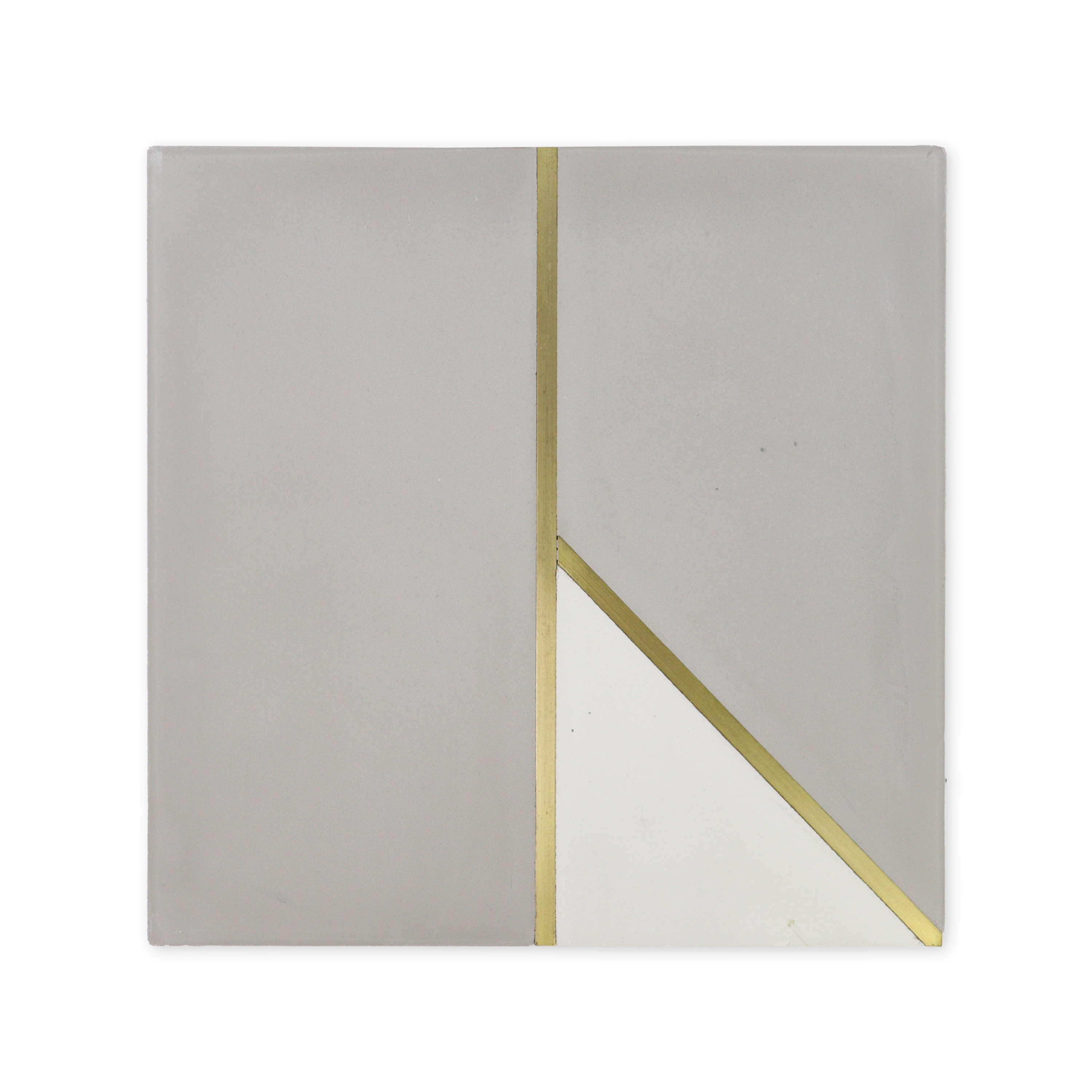 Bow Tie Grey Cement Tile with Brass Inlay