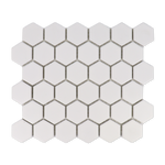 2" White Matte Hexagon