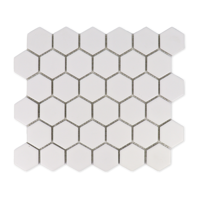 2" White Matte Hexagon