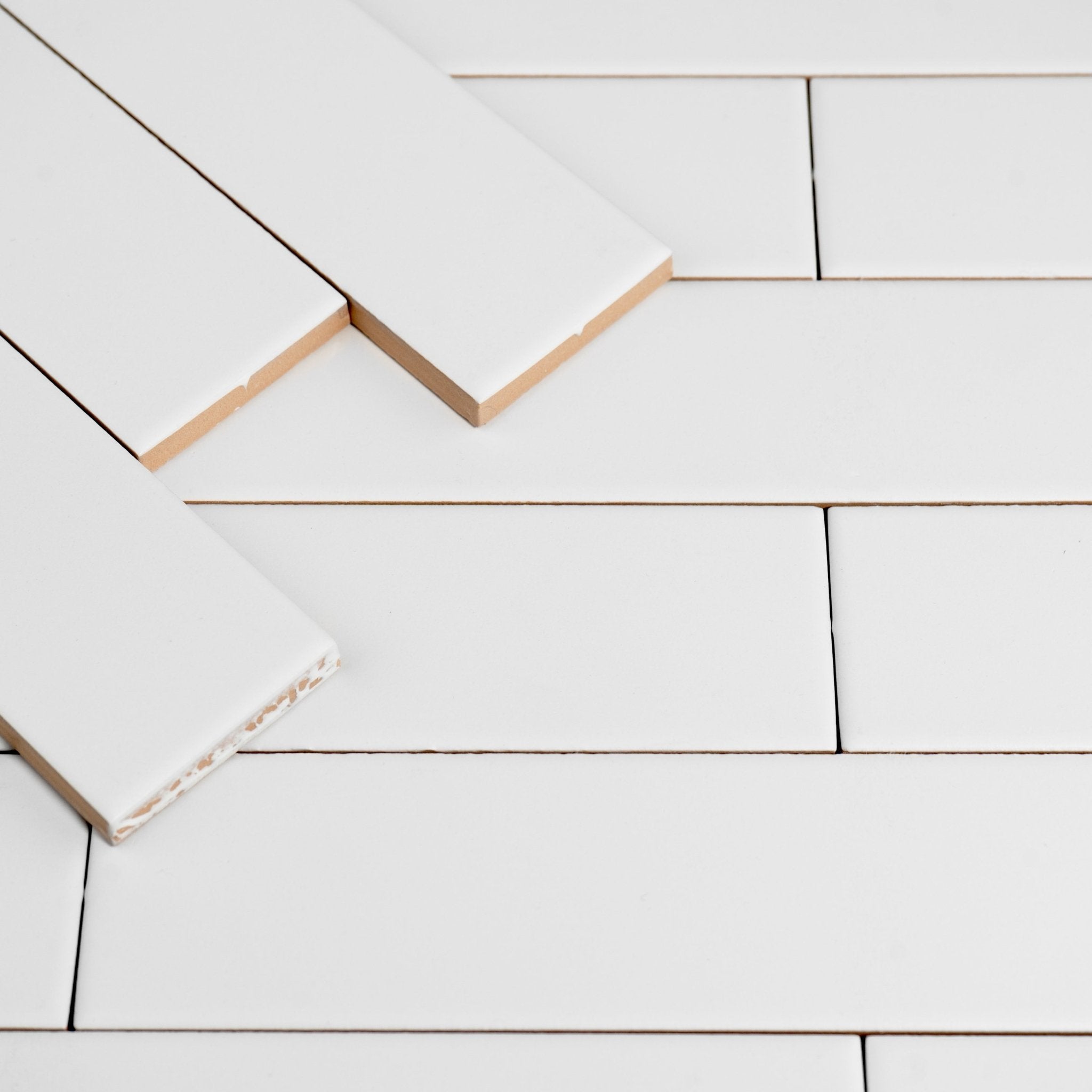 2x10 Snow White Matte Subway Tile - Cemento Collection