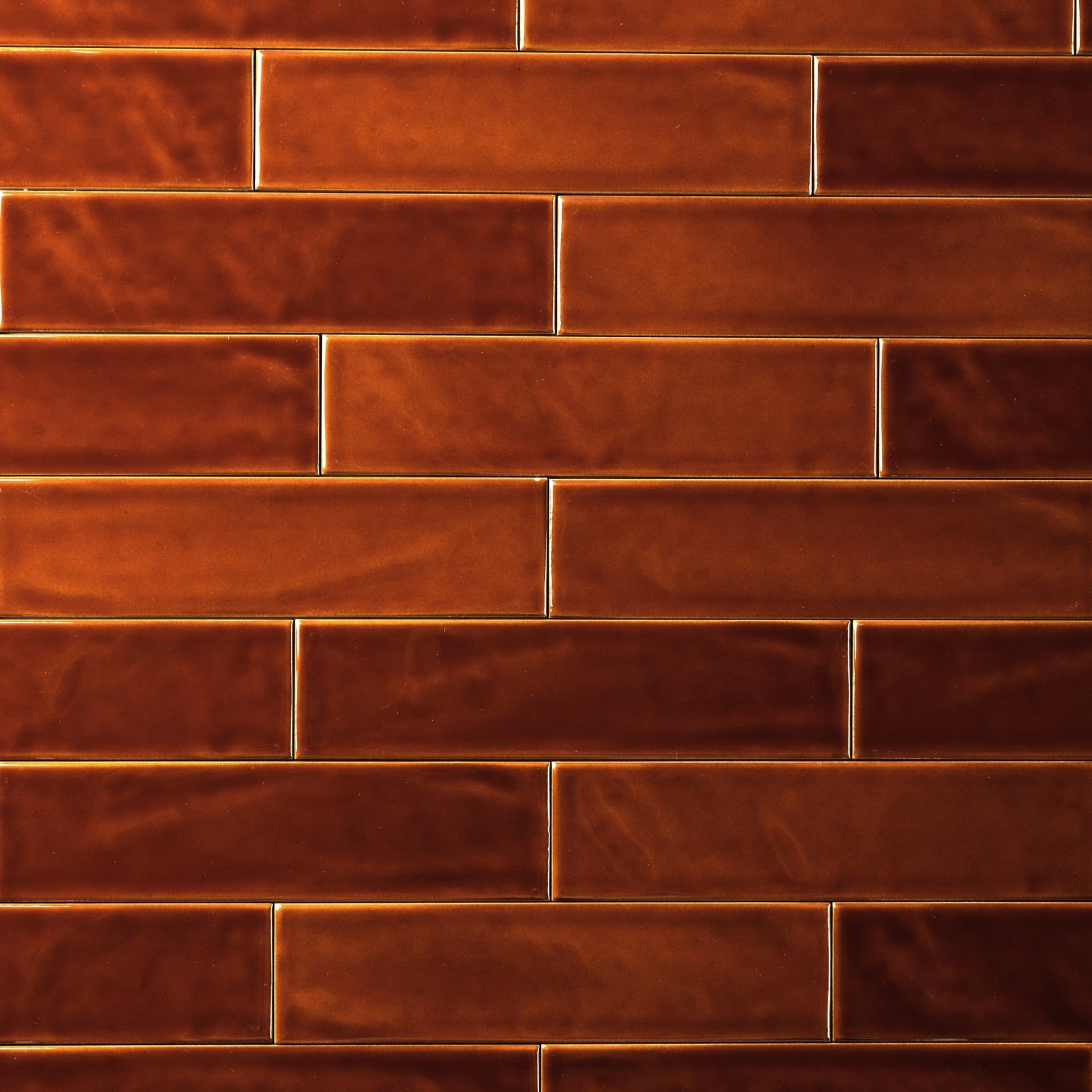 2x8 Caramel Toffee Glossy Ceramic Tile - Cemento Collection