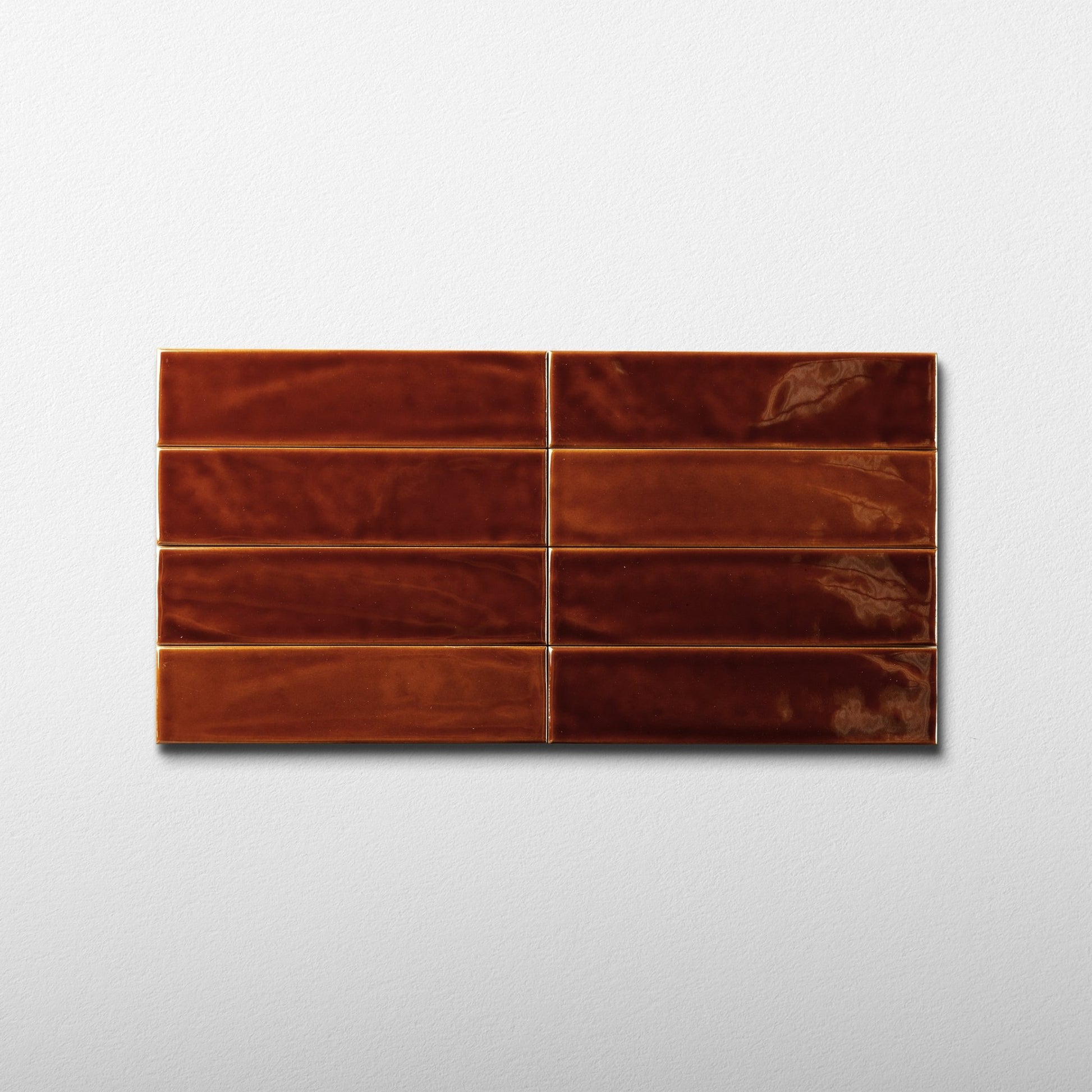 2x8 Caramel Toffee Glossy Ceramic Tile - Cemento Collection