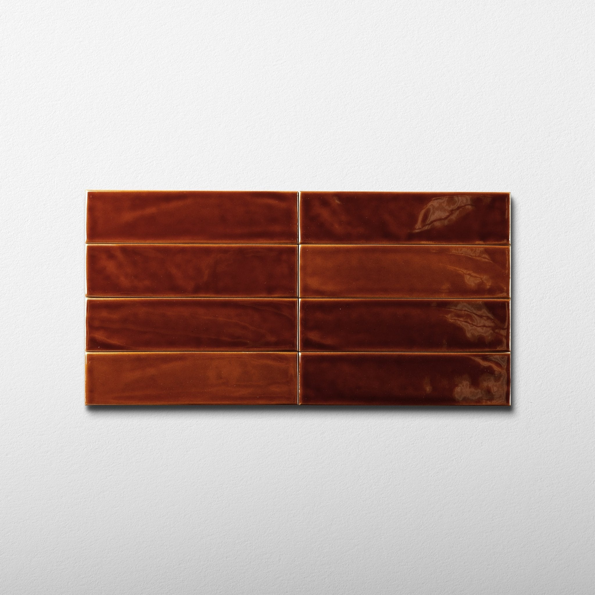 2x8 Caramel Toffee Glossy Ceramic Tile - Cemento Collection