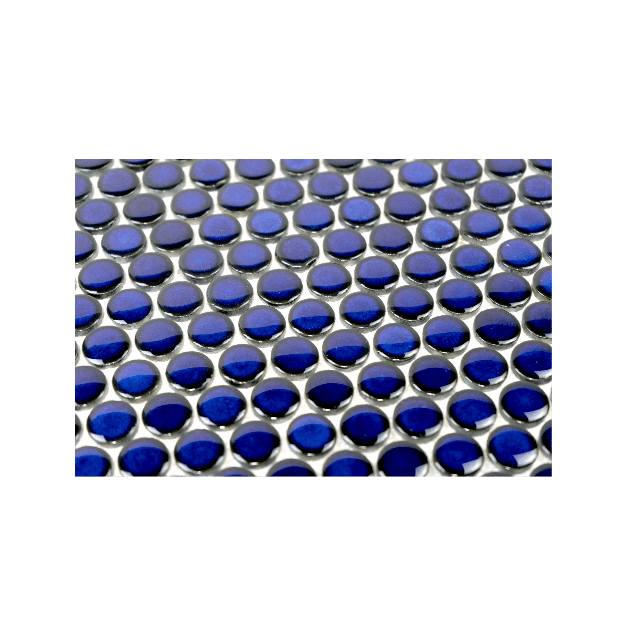 3/4" Penny Round Cobalt Blue Pool Mosaic Tile - Cemento Collection