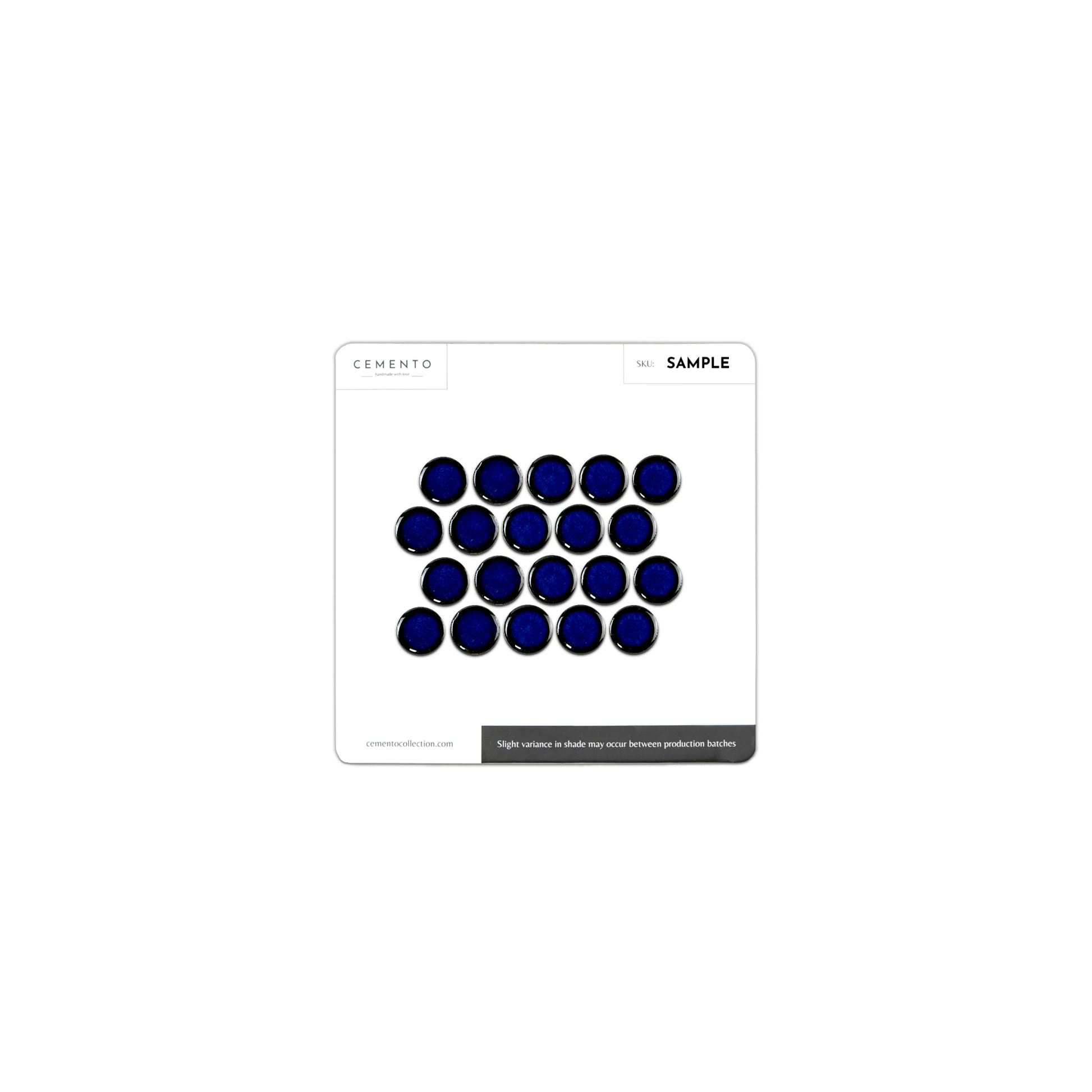 3/4" Penny Round Cobalt Blue Pool Mosaic Tile - Cemento Collection
