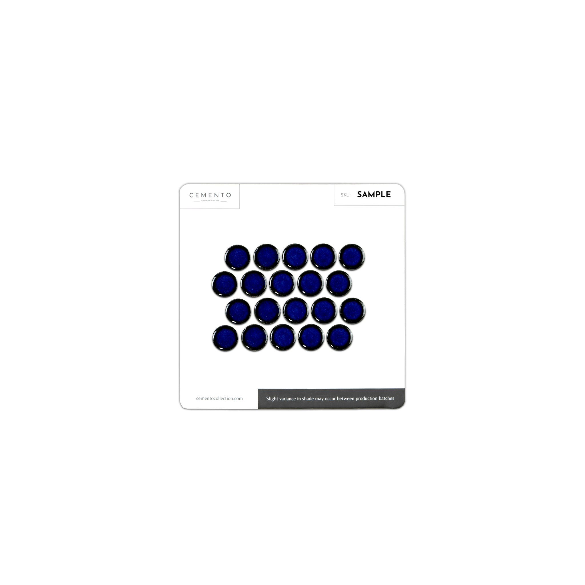 3/4" Penny Round Cobalt Blue Pool Mosaic Tile - Cemento Collection