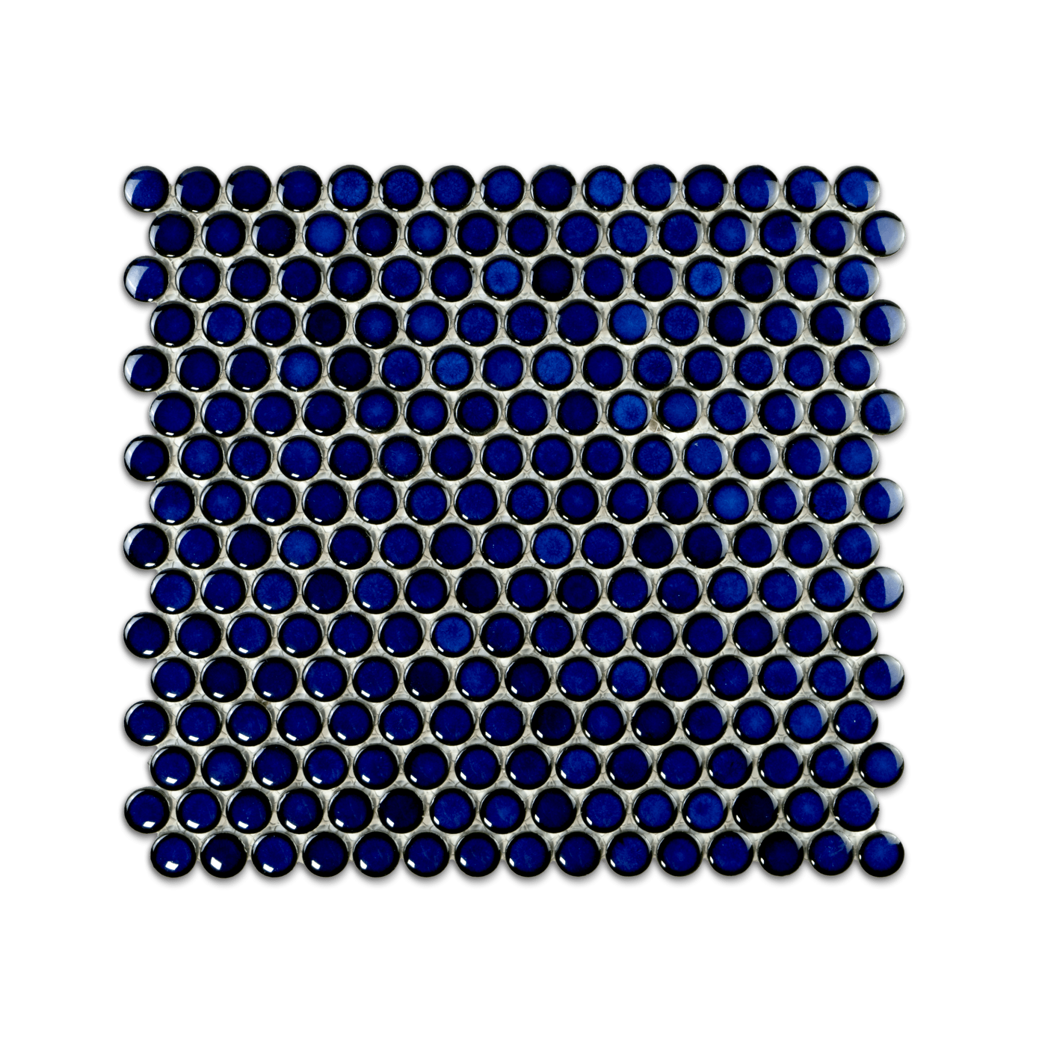 3/4" Penny Round Cobalt Blue Pool Mosaic Tile - Cemento Collection