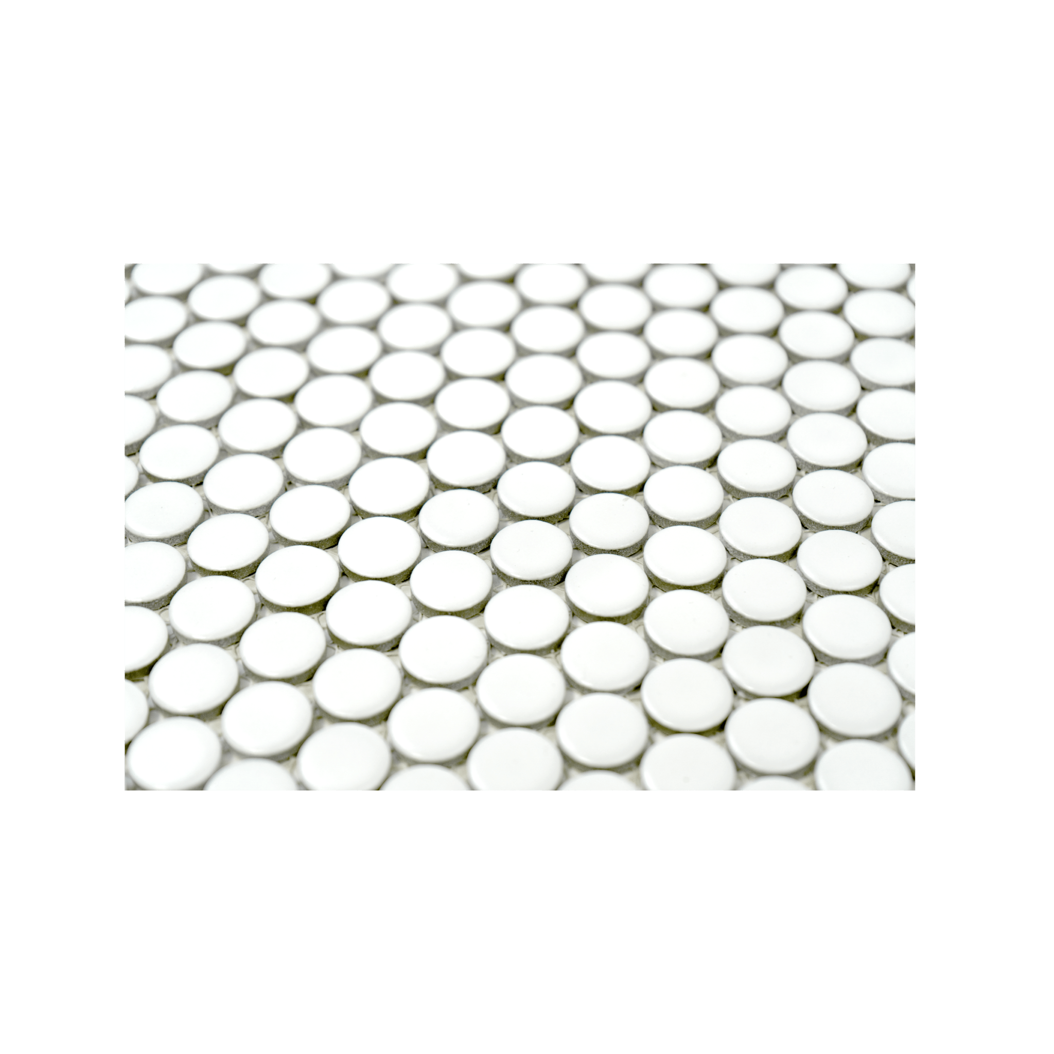 3/4" White Matte Penny Round Mosaic - Cemento Collection