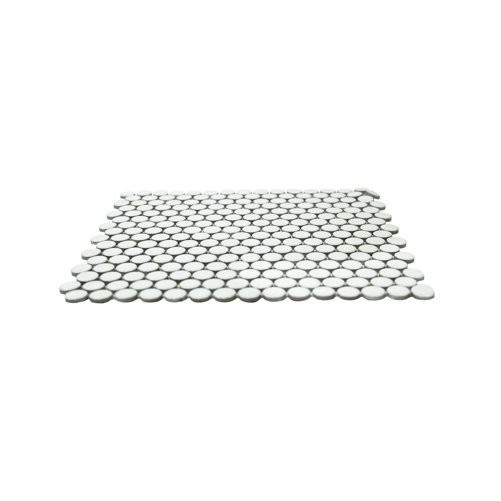 3/4" White Shiny Penny Mosaic - Cemento Collection