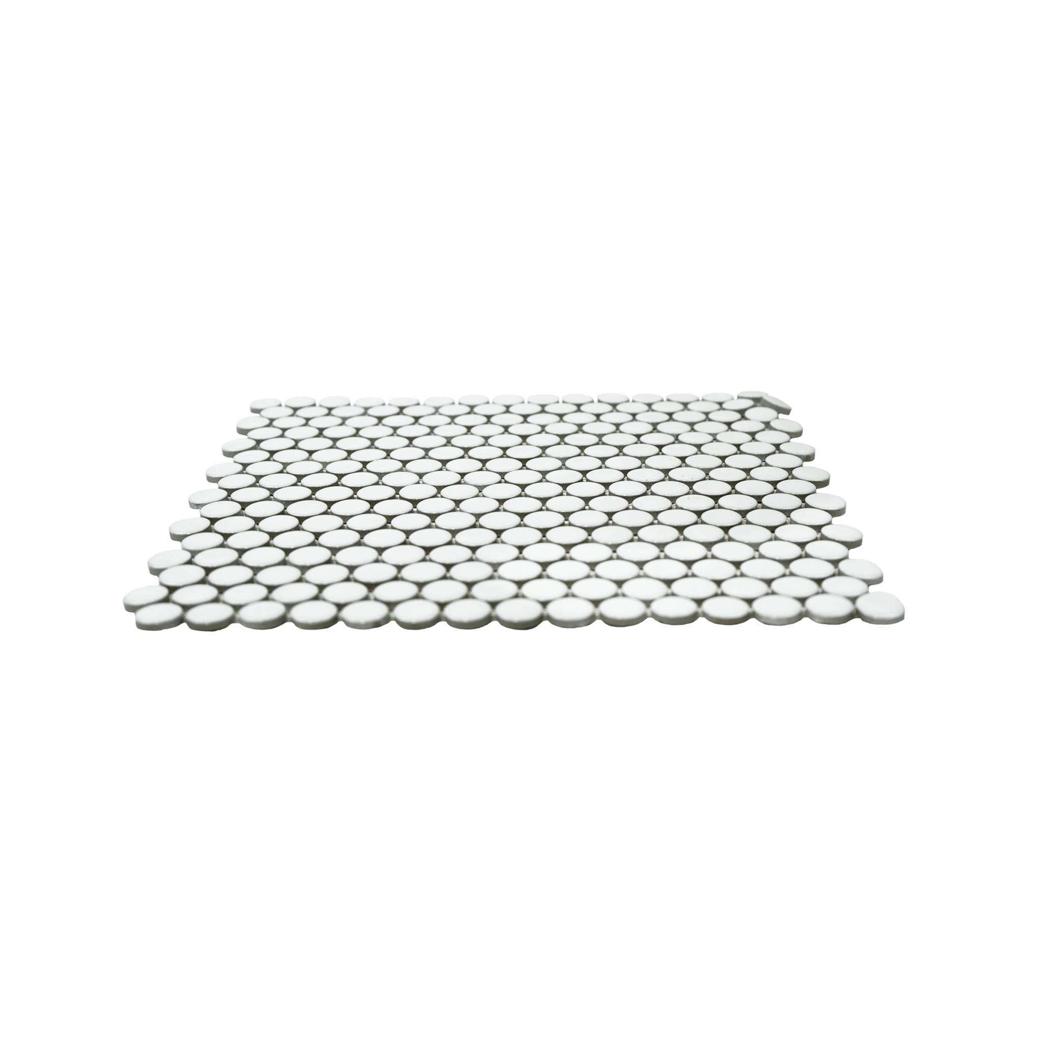 3/4" White Shiny Penny Mosaic - Cemento Collection