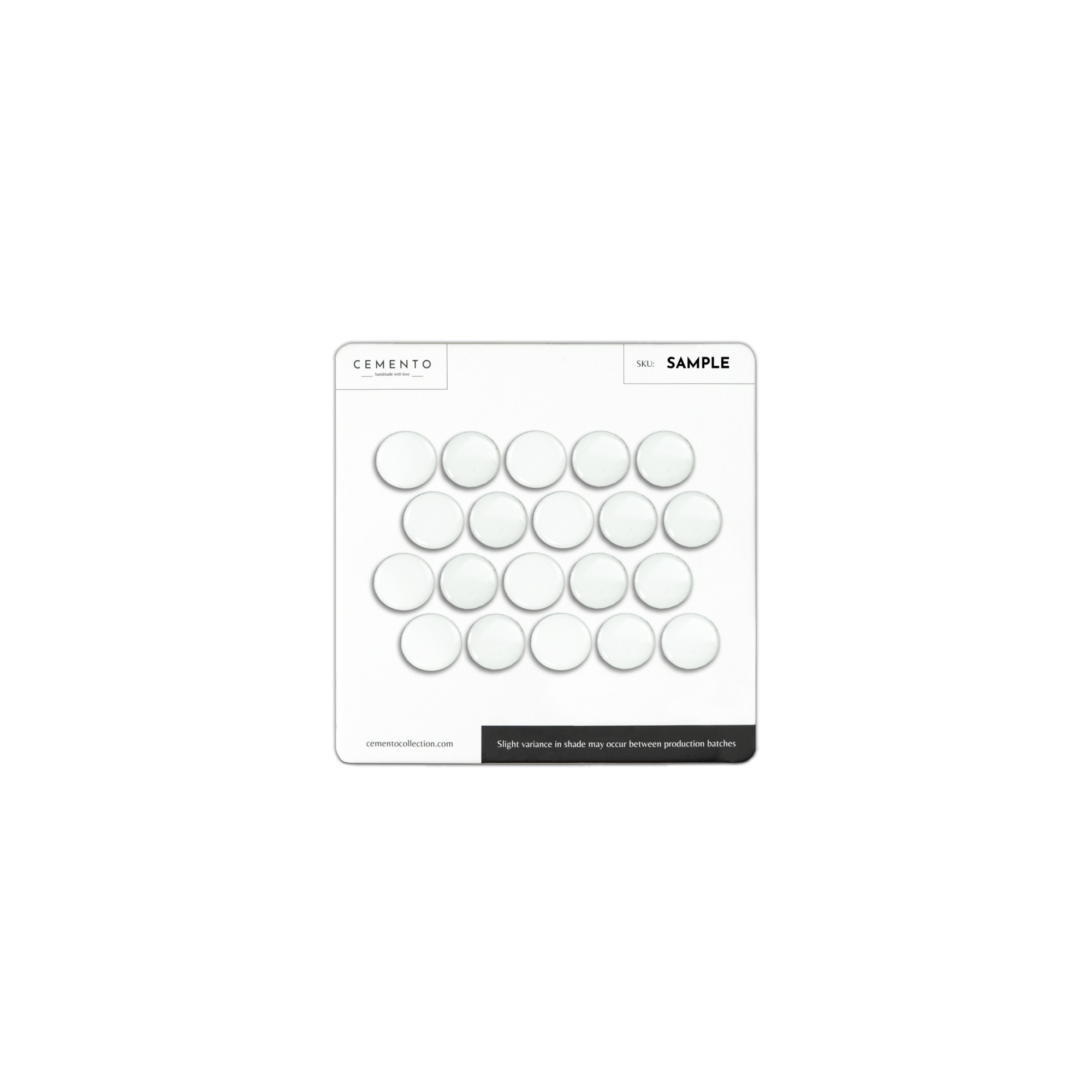 3/4" White Shiny Penny Mosaic - Cemento Collection