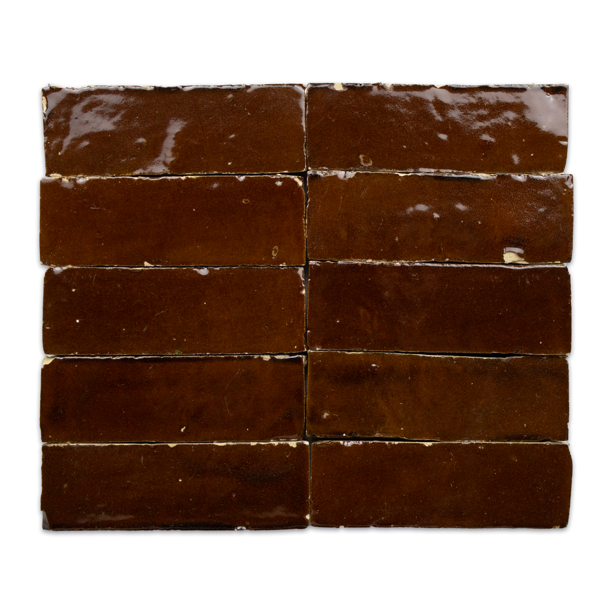 Handmade Moroccan Zellige 2x6 Bejmat Chocolate Brown Terracotta Tile
