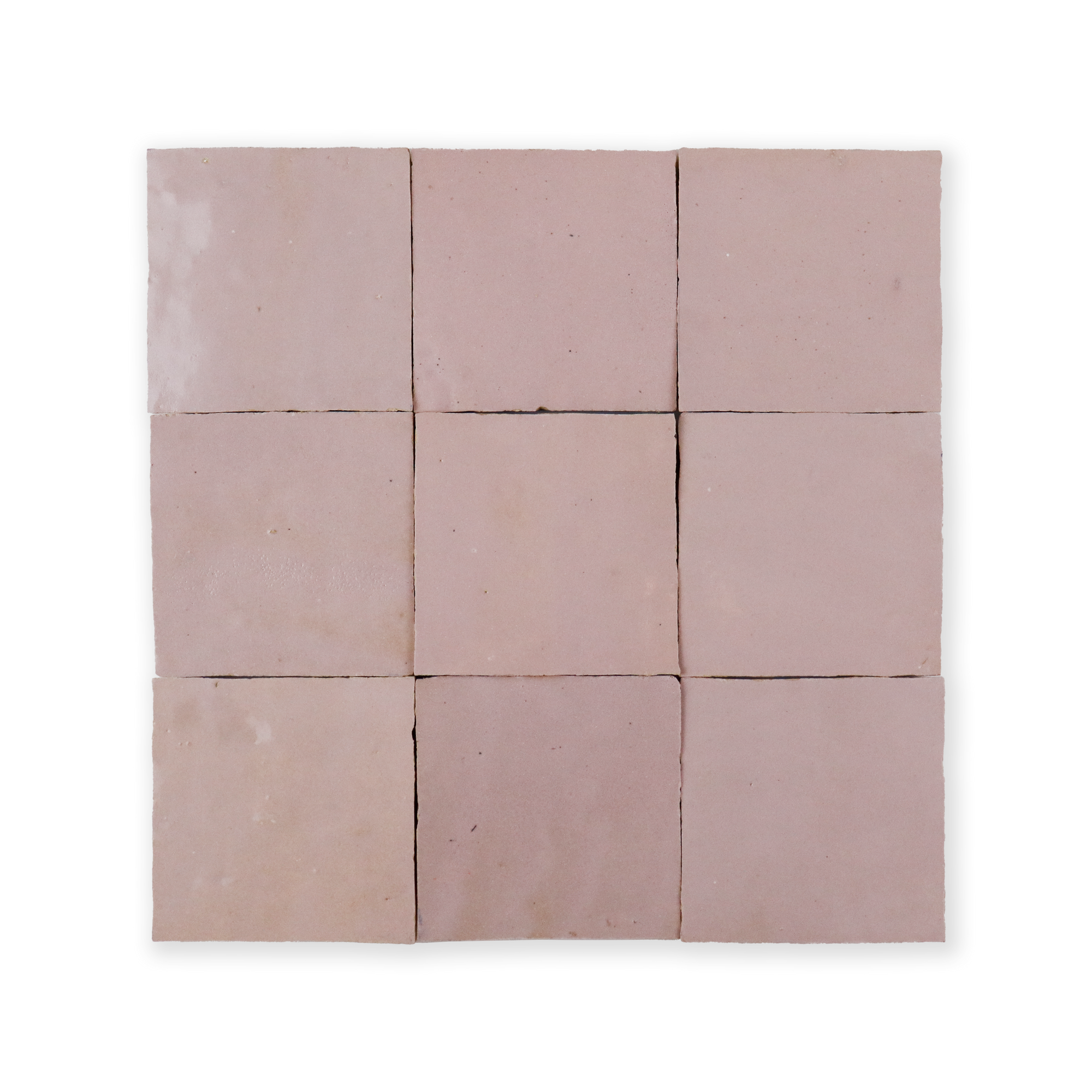 Handmade Moroccan Zellige 4x4 Powder Pink Terracotta Tile