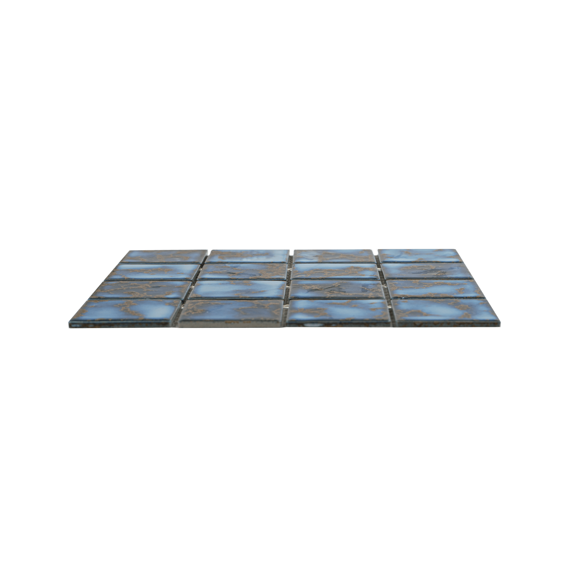 3x3 Rusty Cobalt Blue Pool Mosaic Tile - Cemento Collection