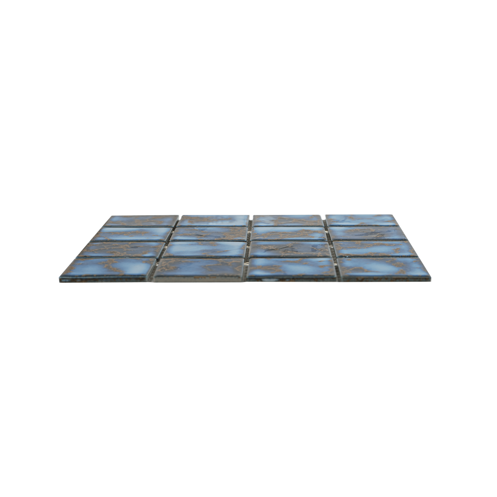 3x3 Rusty Cobalt Blue Pool Mosaic Tile - Cemento Collection