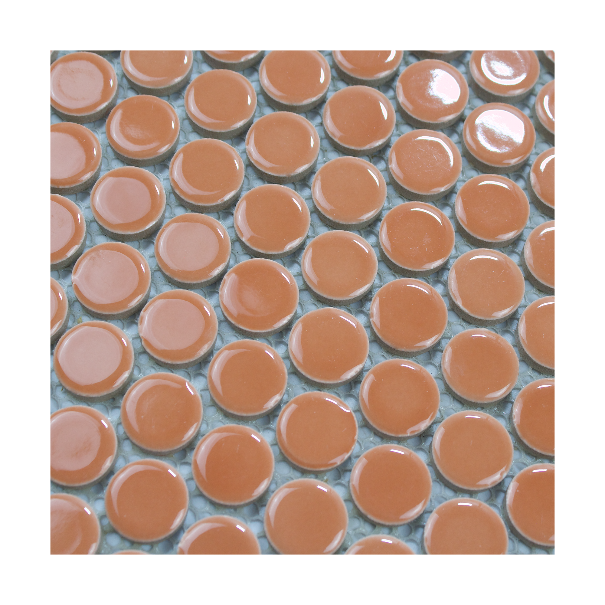 Dark Pink Glossy Penny Round Mosaic Tile - Lot of 79.2 Sq ft
