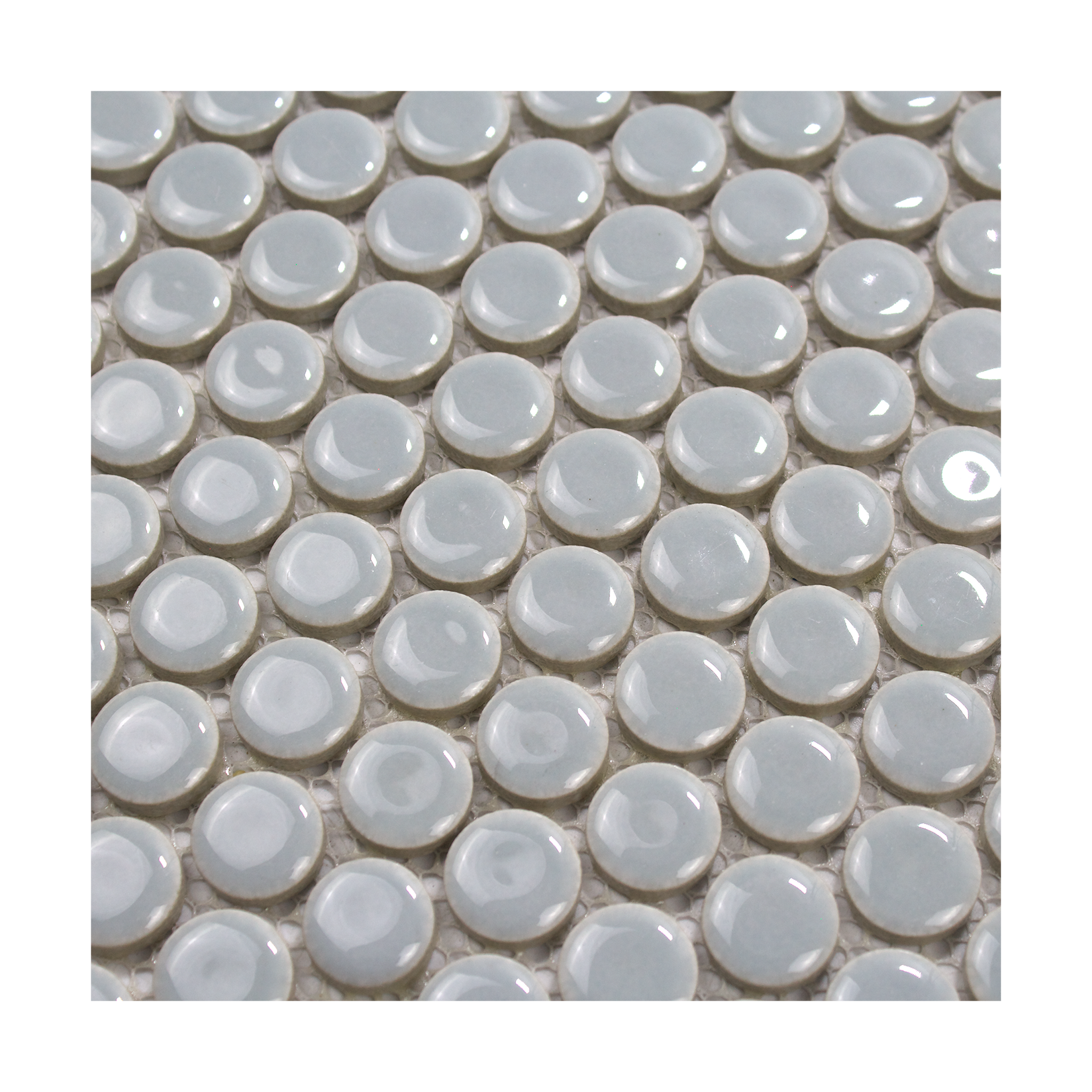 Cloudy Glossy Penny Round Mosaic Tile - Lot of 79.2 Sq ft