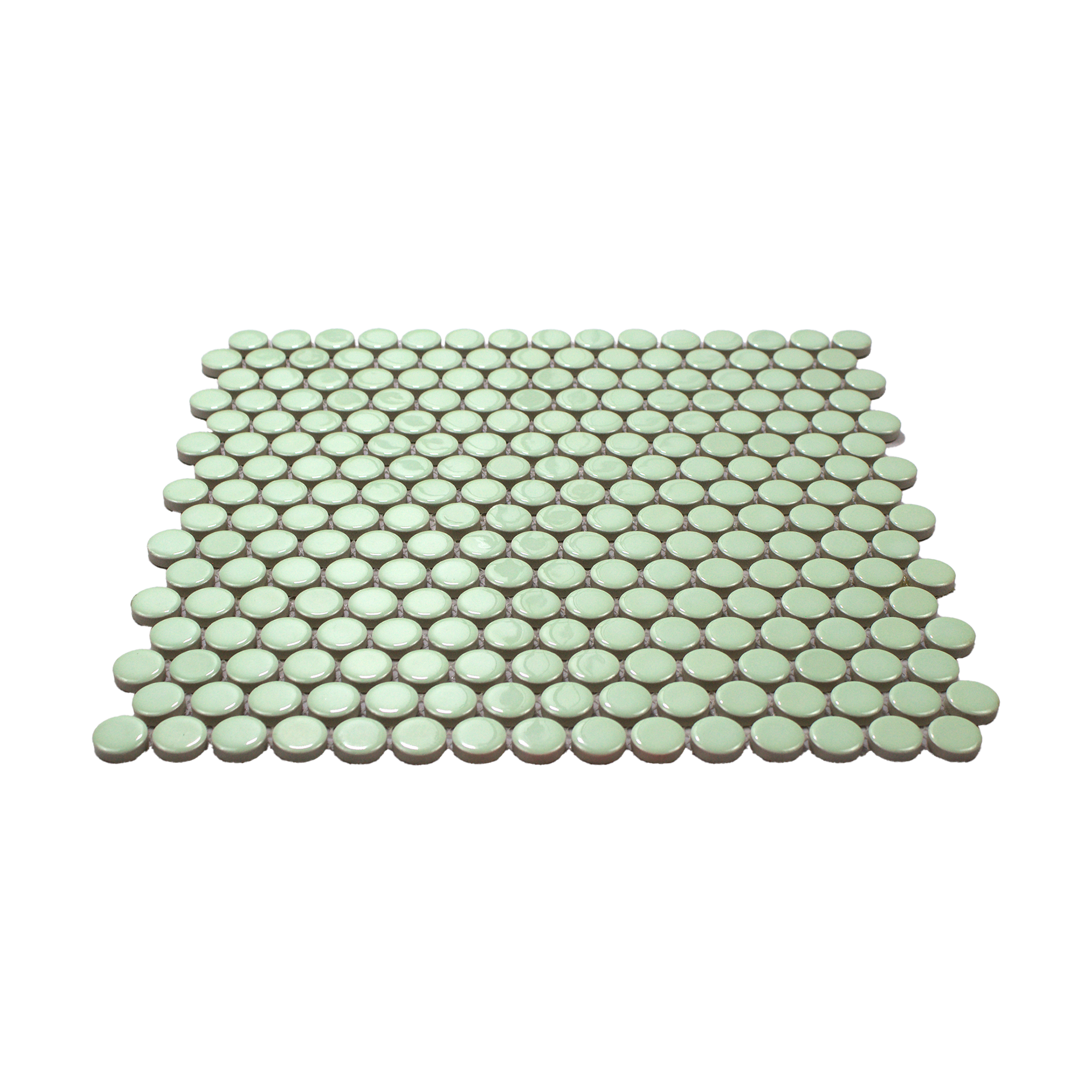 Glacial Green Glossy Penny Round Mosaic Tile - Lot of 79.2 Sq ft