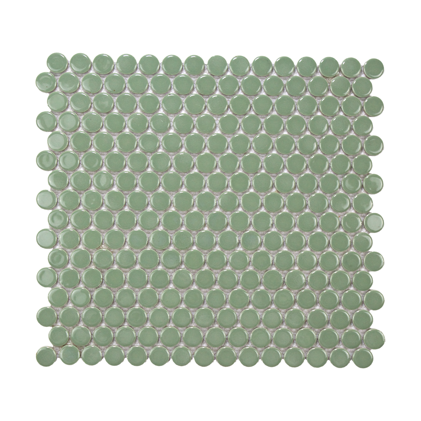 Myth Green Glossy Penny Round Mosaic Tile - Lot of 89.1 Sq ft