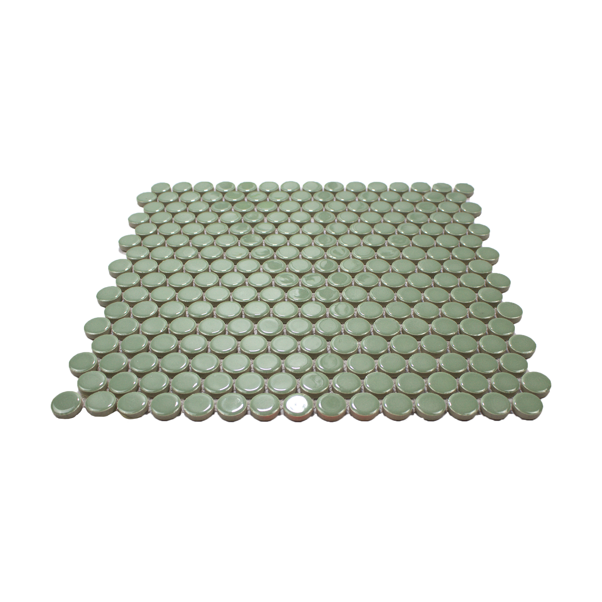 Myth Green Glossy Penny Round Mosaic Tile - Lot of 89.1 Sq ft