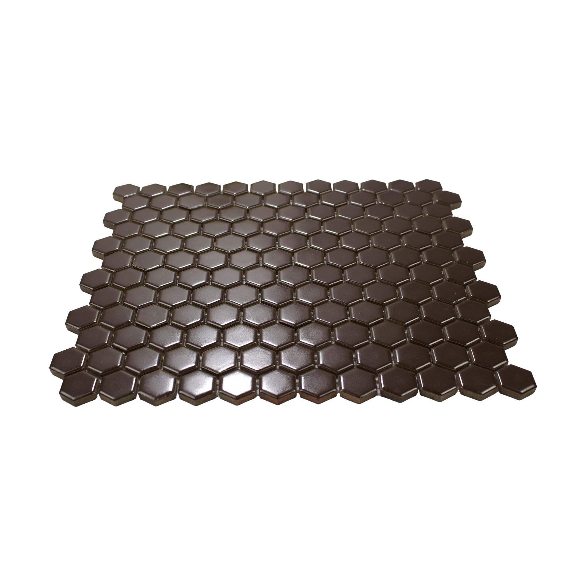 Dark Brown Matte Hexagon Mosaic Tile - Lot of 8.1 Sq ft