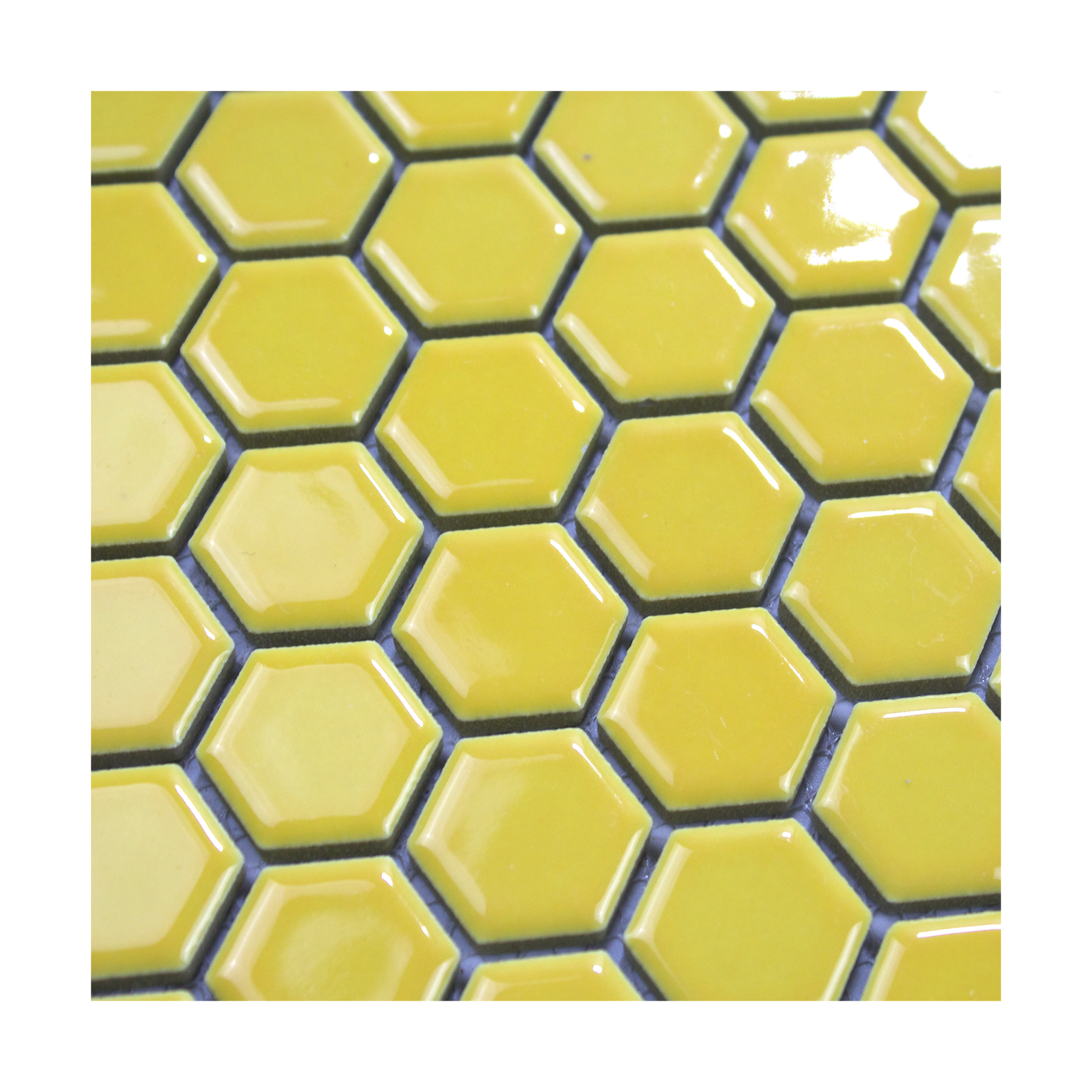 Yellow Glossy Hexagon Mosaic Tile - Lot of 64.8 Sq ft