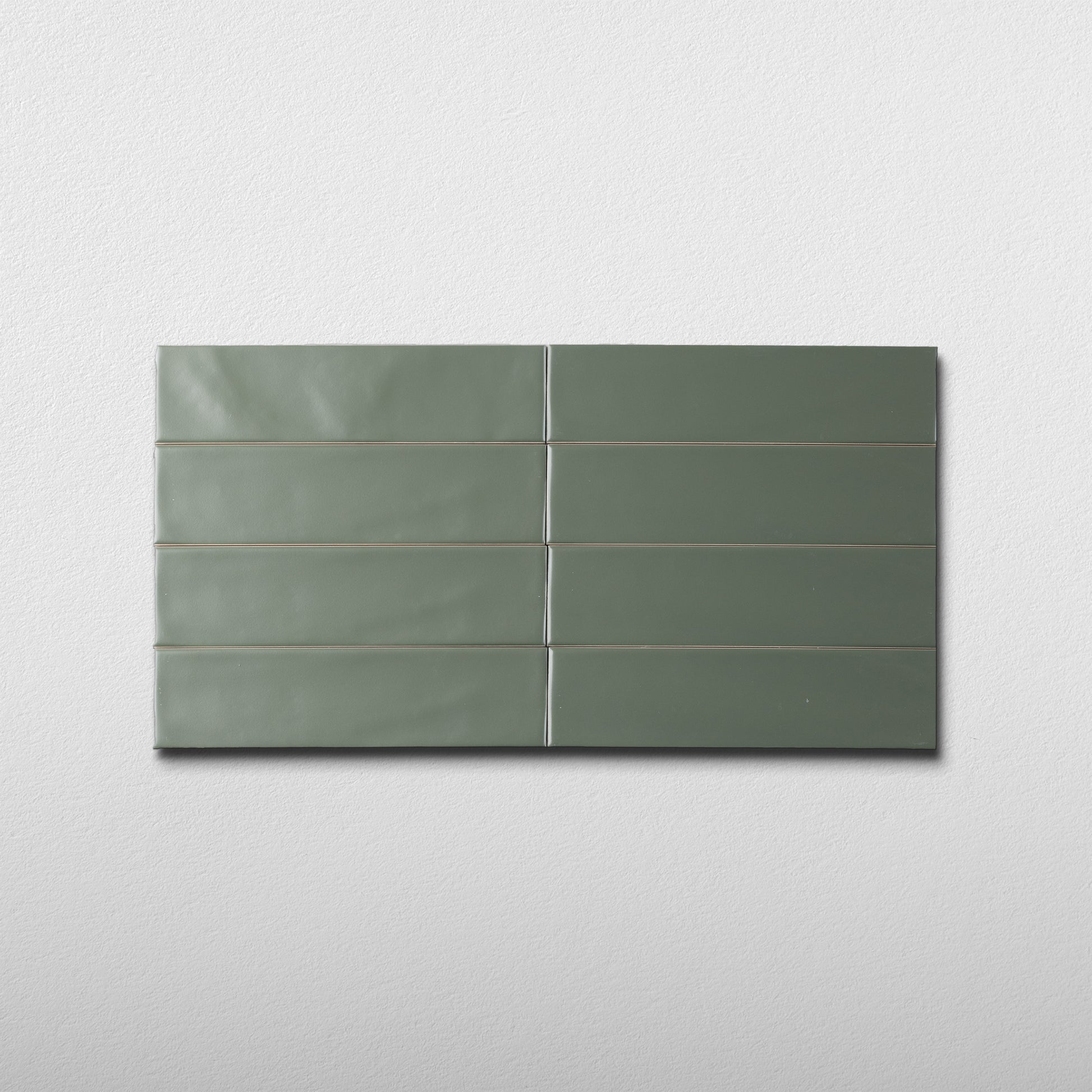 Handmade 2x8 Musgo Green Undulated Subway Tile
