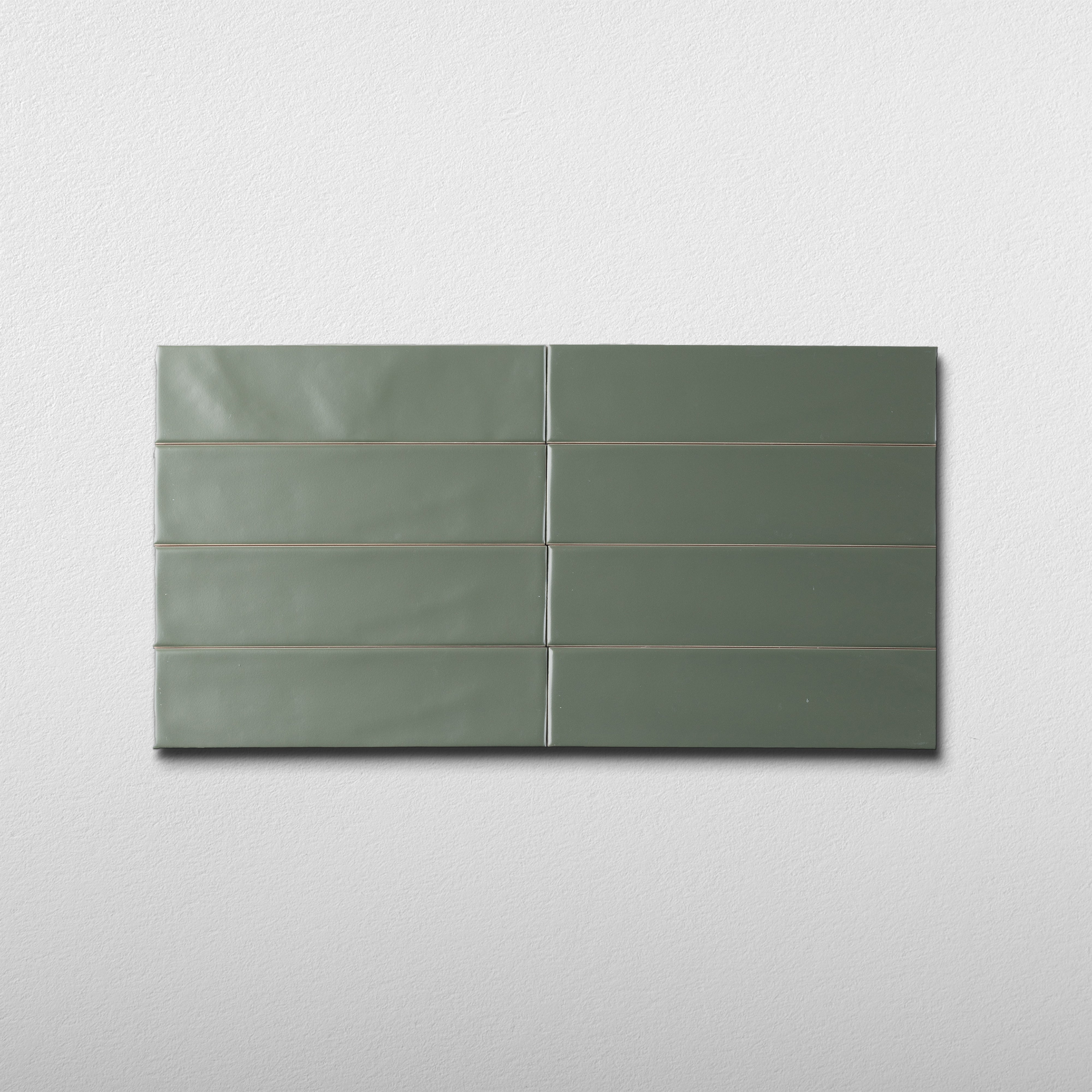 Handmade 2x8 Musgo Green Undulated Subway Tile