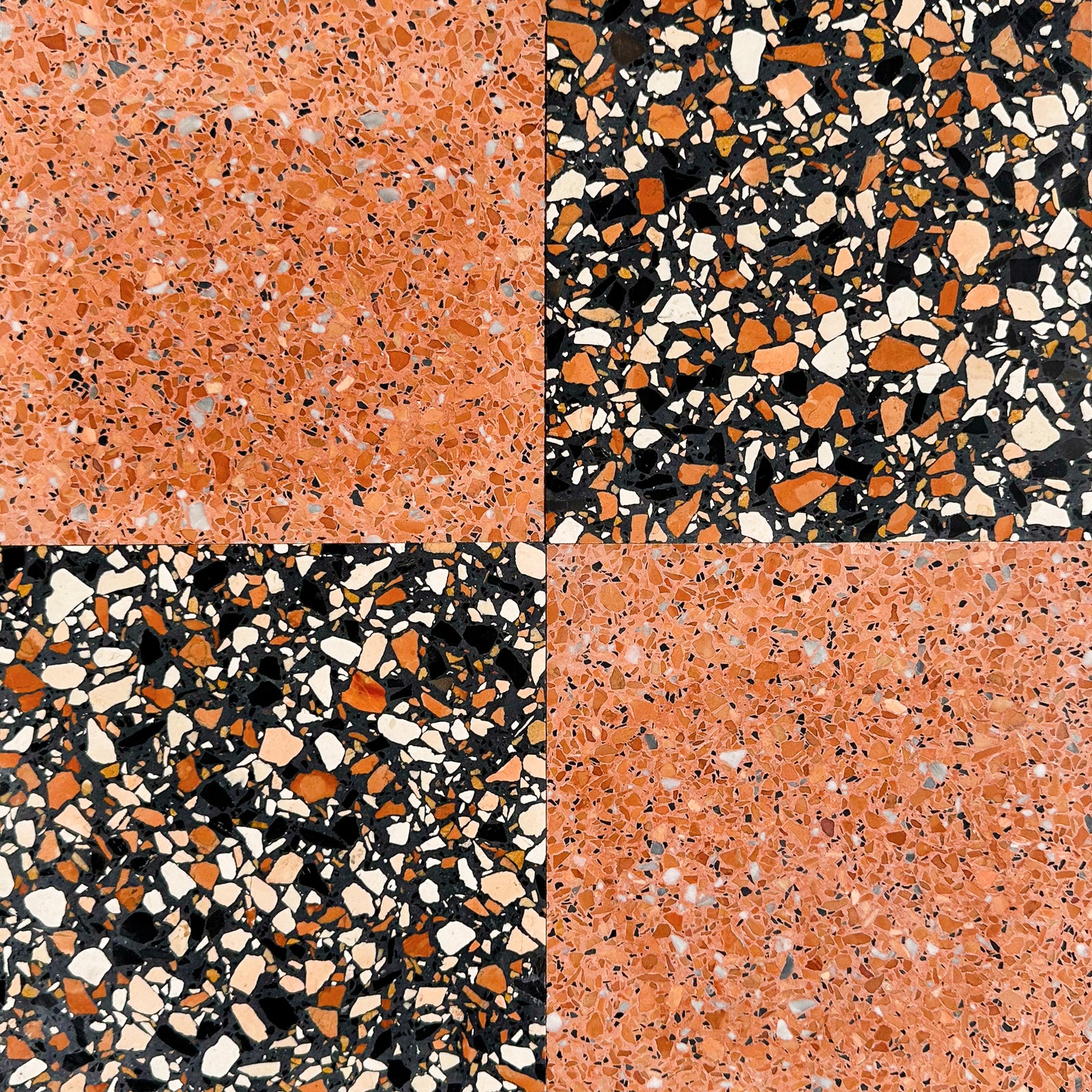 Checkers Ponza Black and Stromboli 16x16 Terrazzo Tile