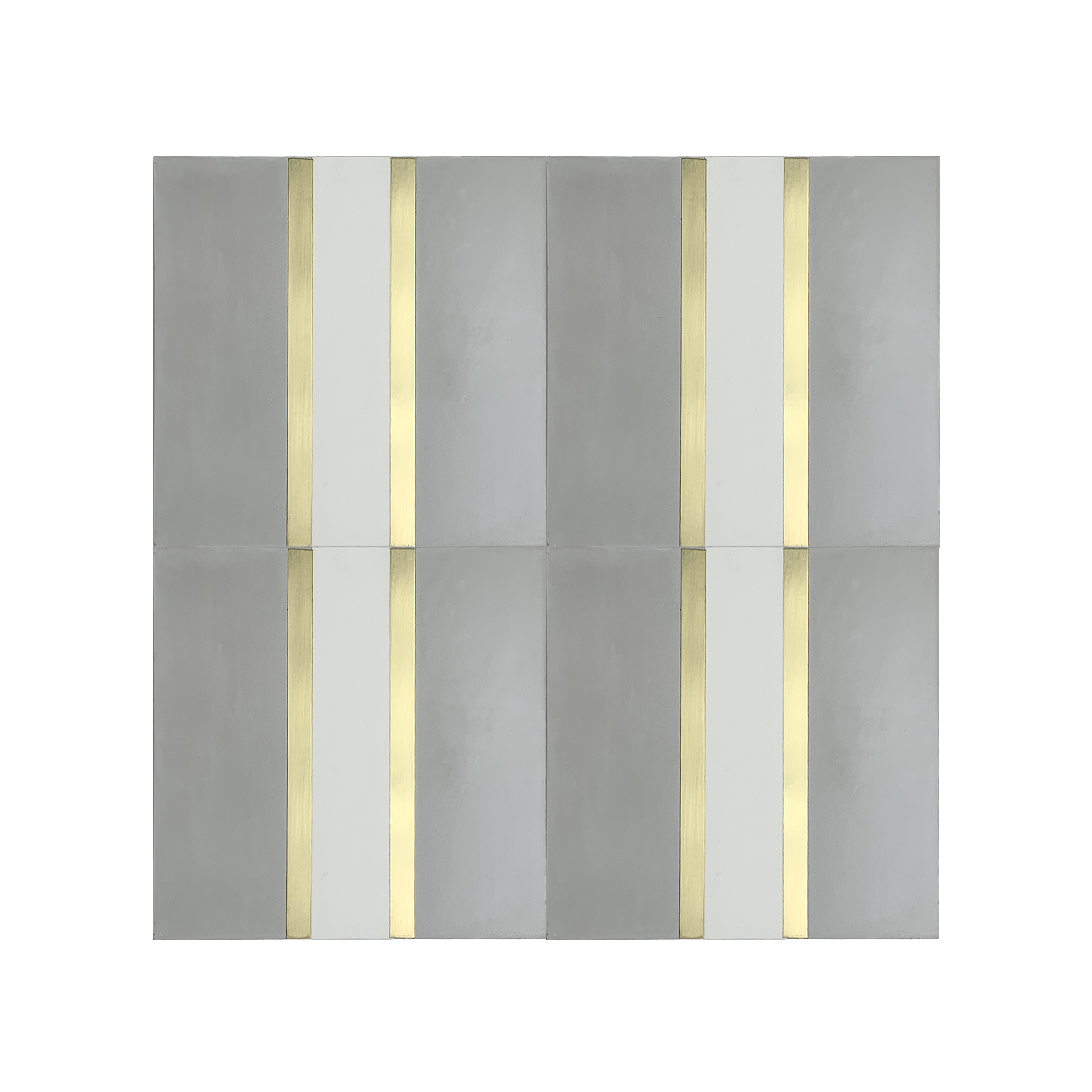 Stripe® Grey Cement Tile with Brass Inlay
