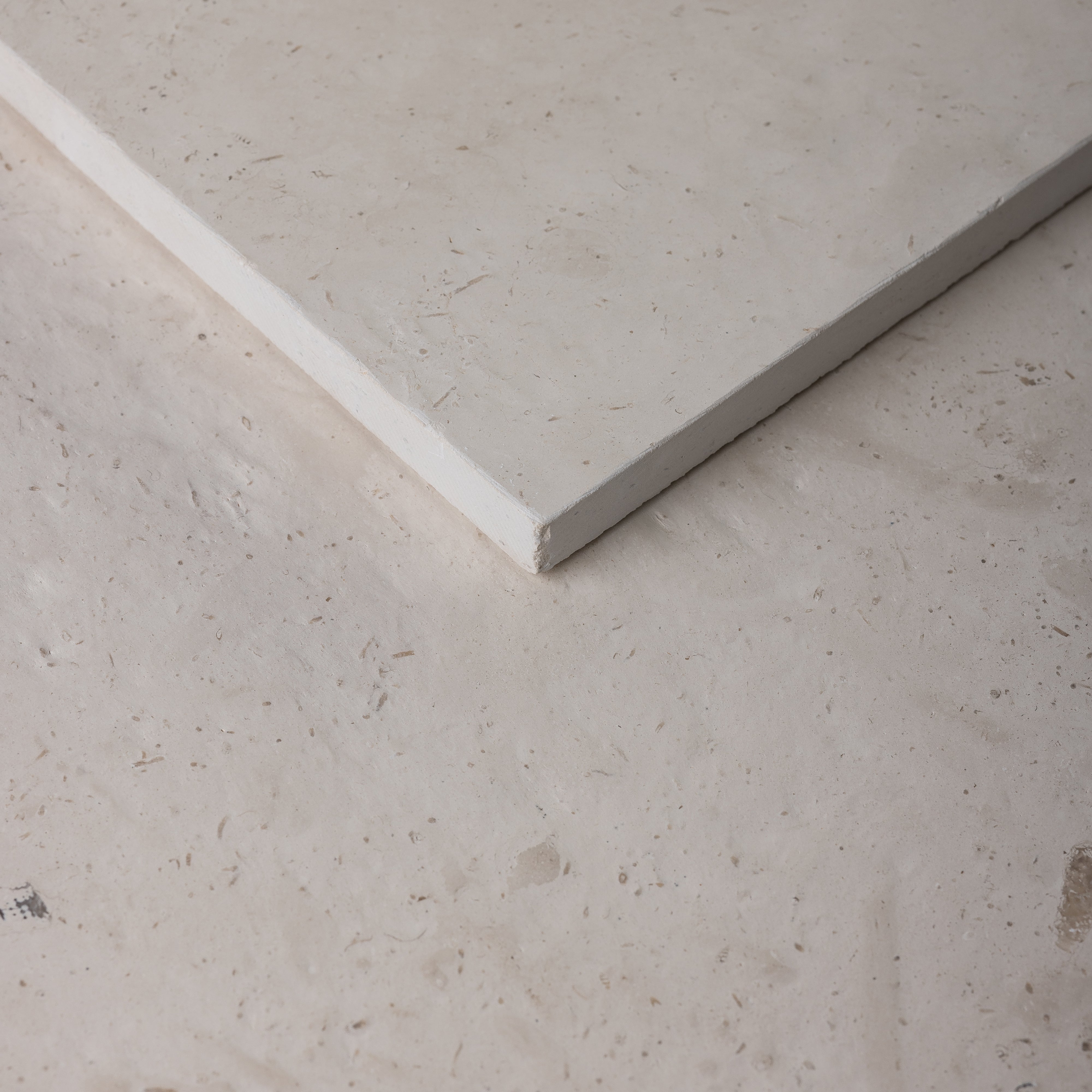 Amadora Beige Limestone 16x16 Sandblasted & Leathered Tile