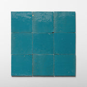 Handmade Moroccan Zellige 4x4 Mykonos Blue Terracotta Tile